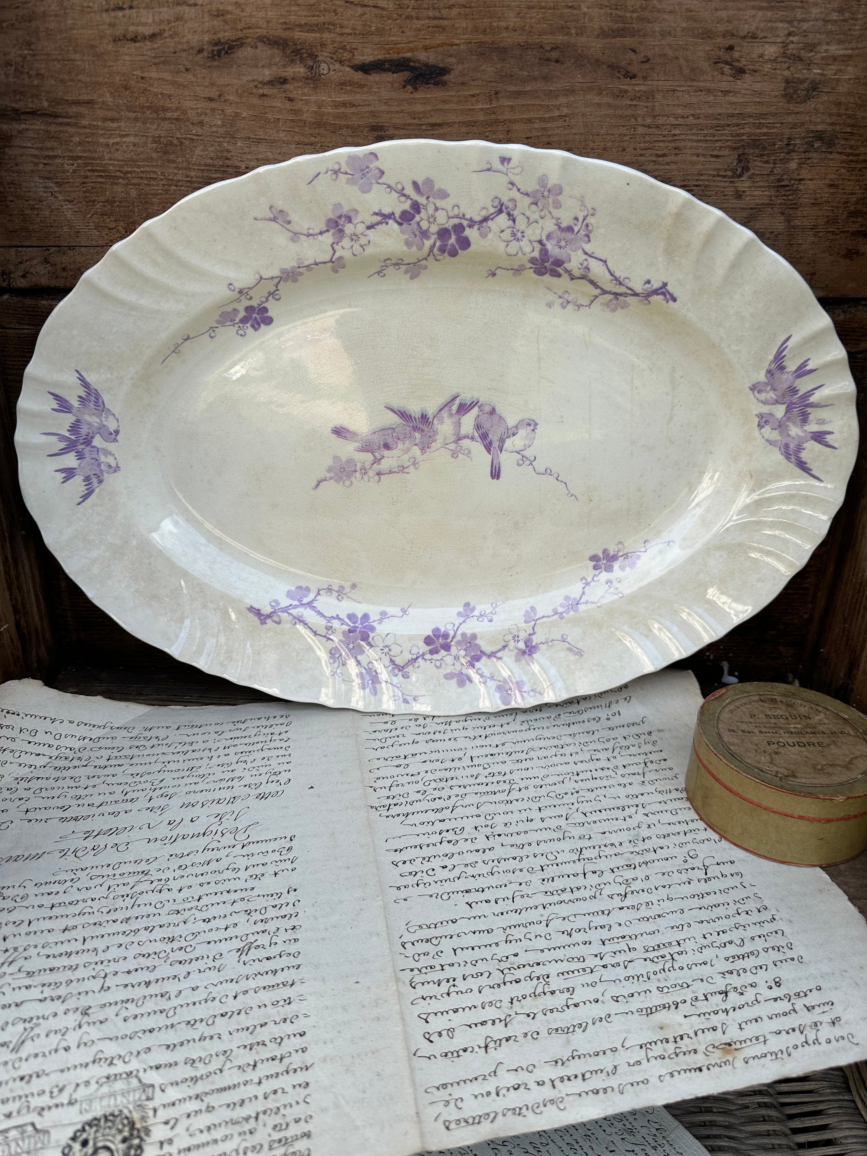Reserved M - Longwy mauve dinnerware pieces