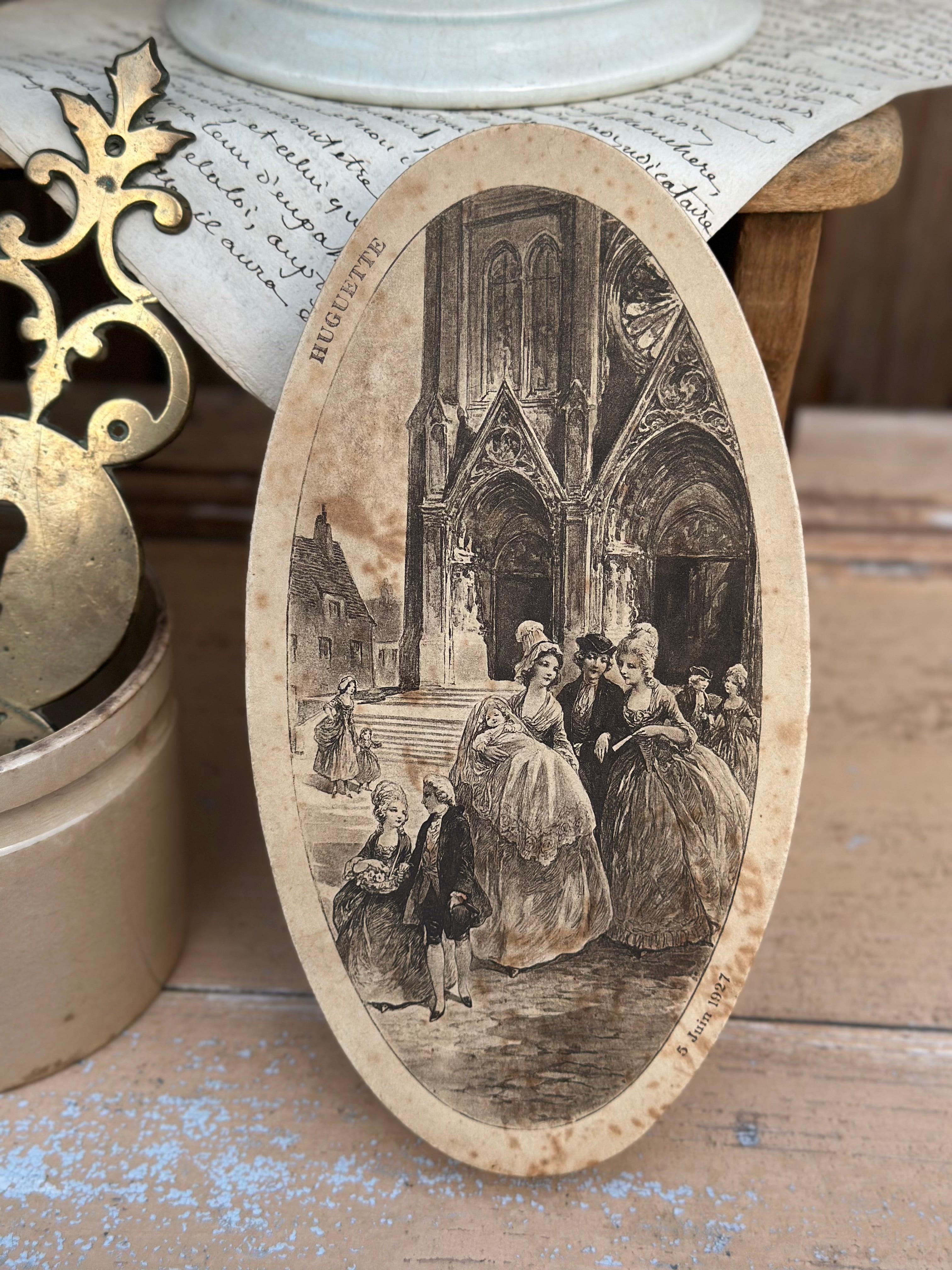 Old cardboard dragée box - June 5, 1927 - Huguette
