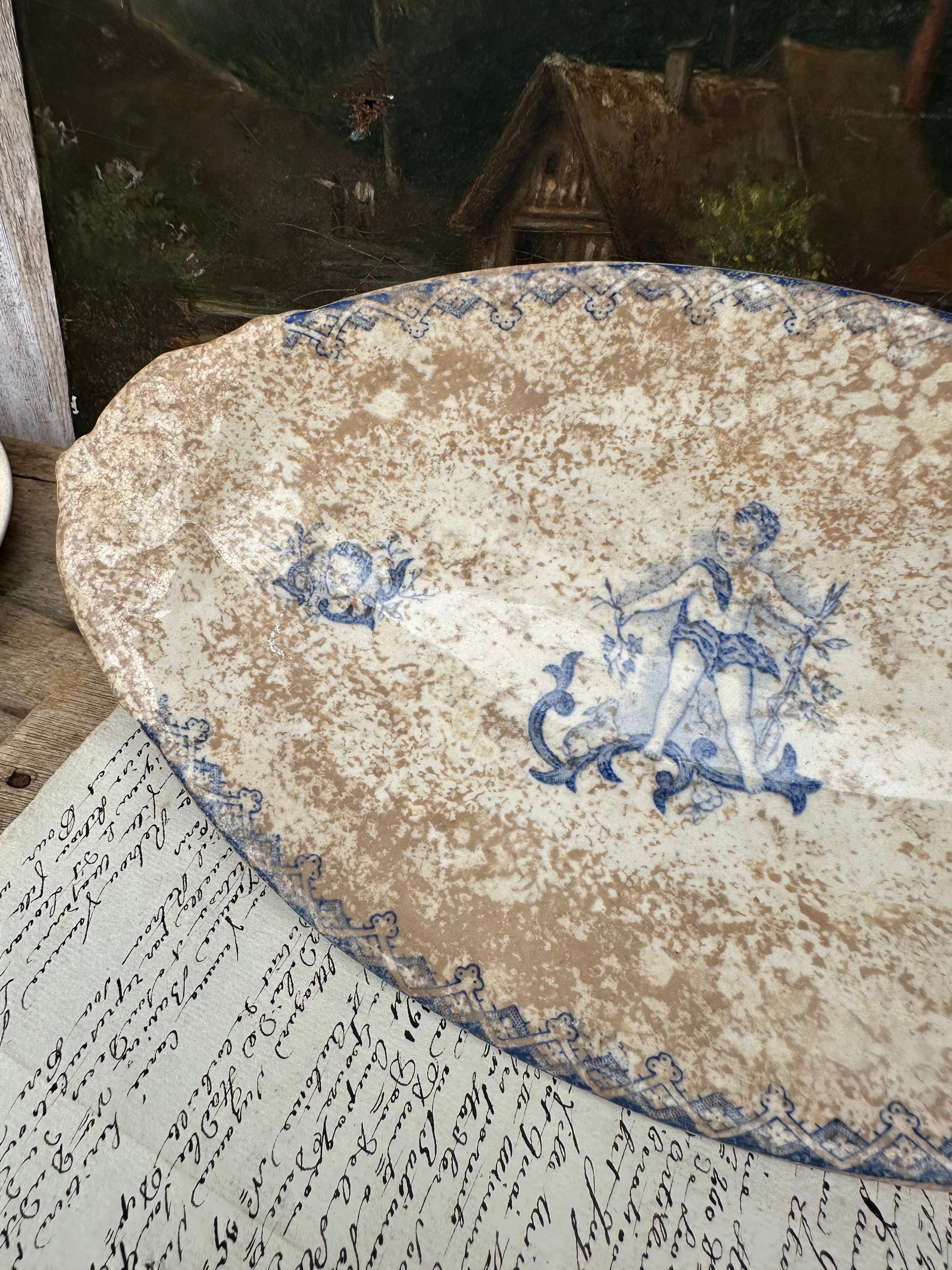 Large ironstone relish dish Onnaing AMOURS model