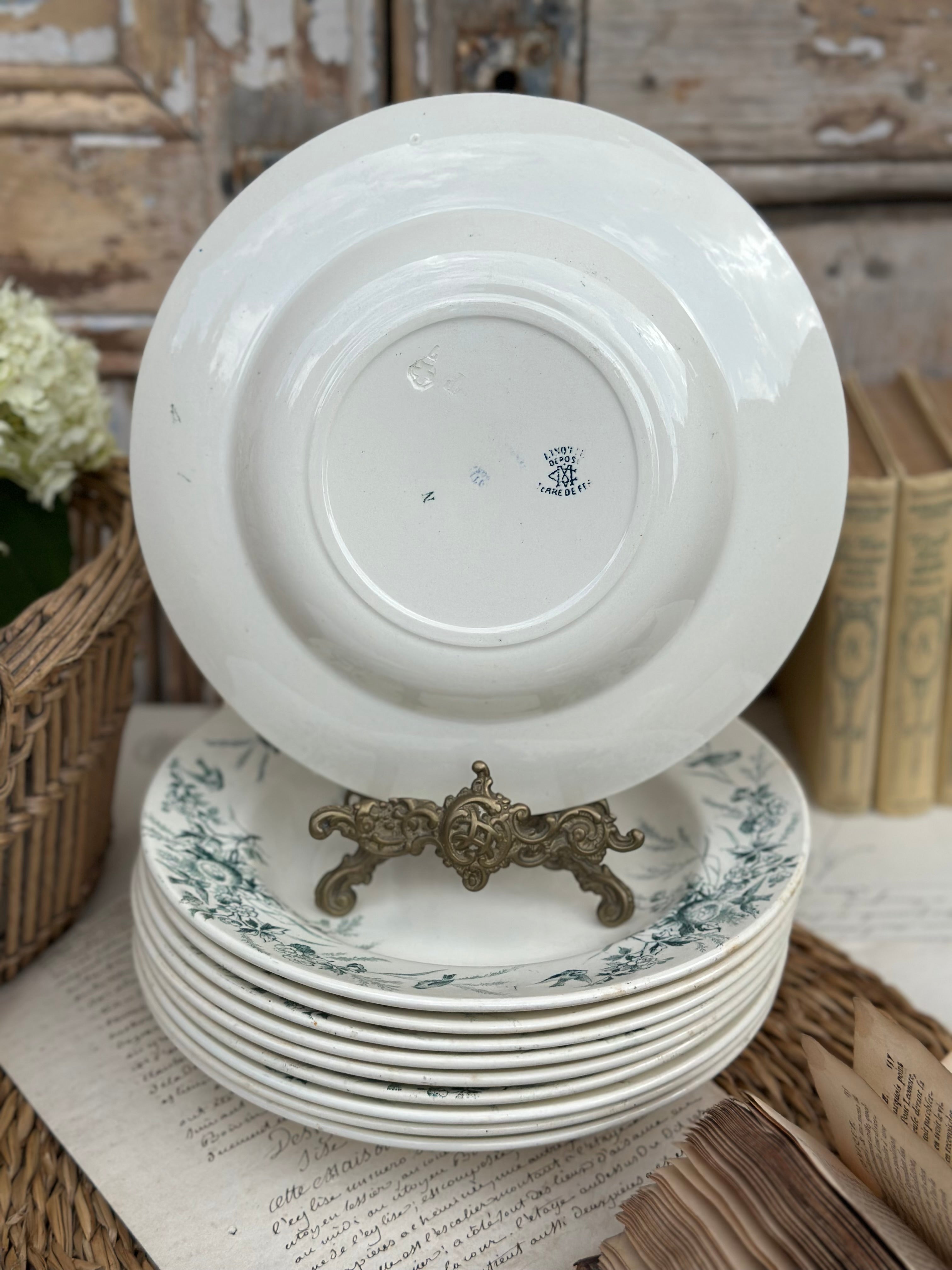 Creil et Montereau "Linotte" soup plate (several available)