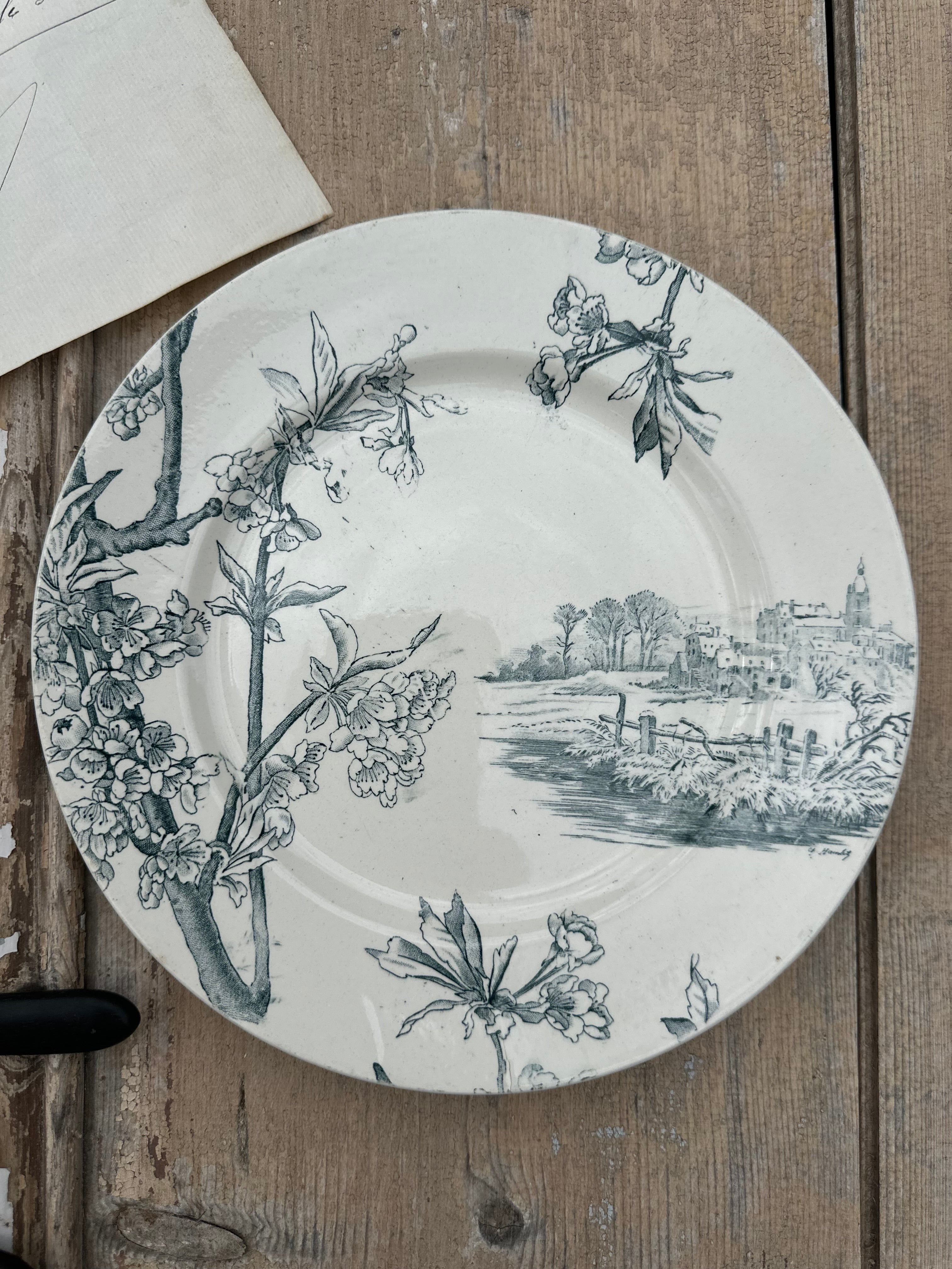 II. Set of 6 mismatched dinner plates