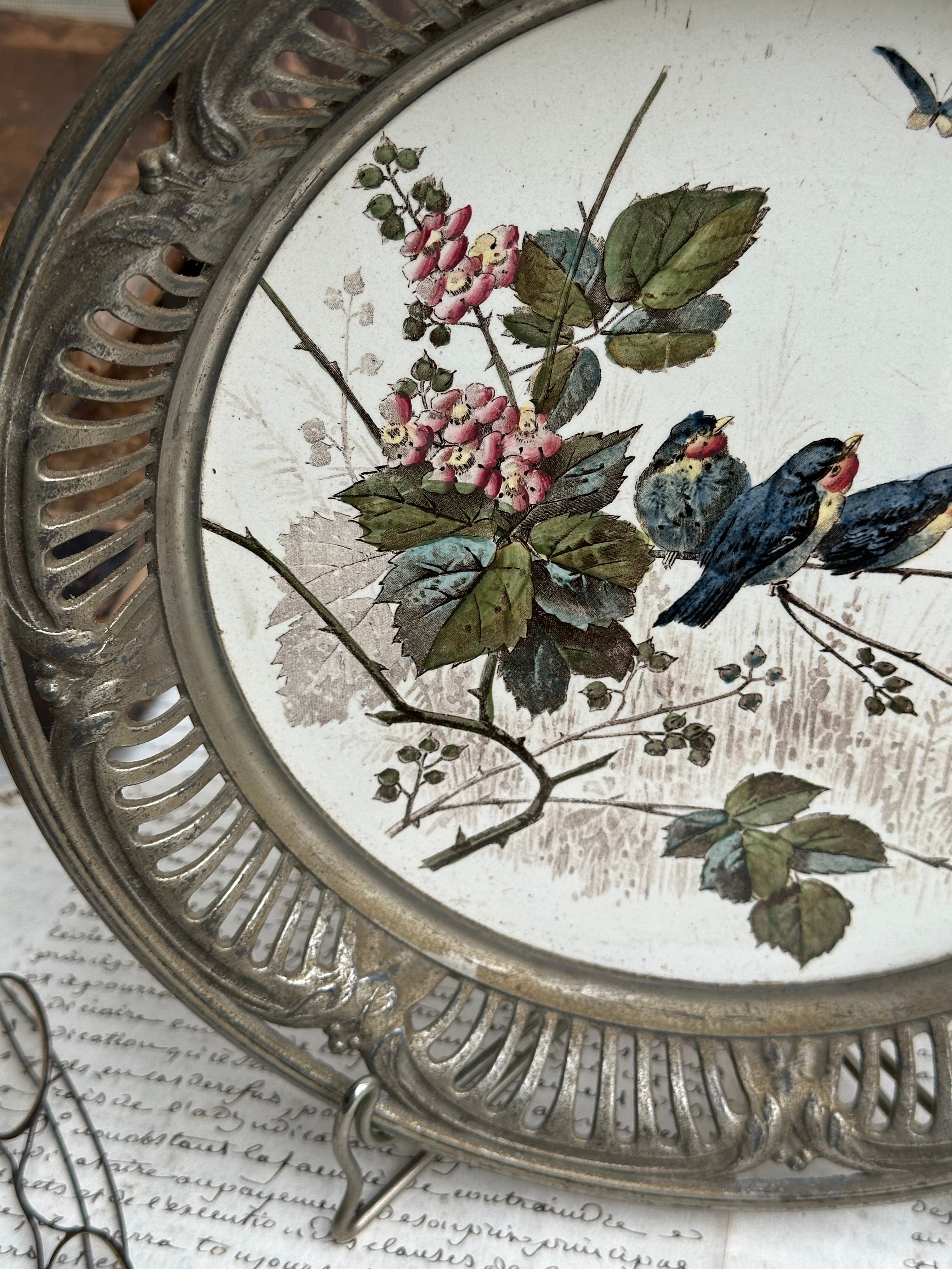 Assiette décorative polychrome Sarreguemines Printemps