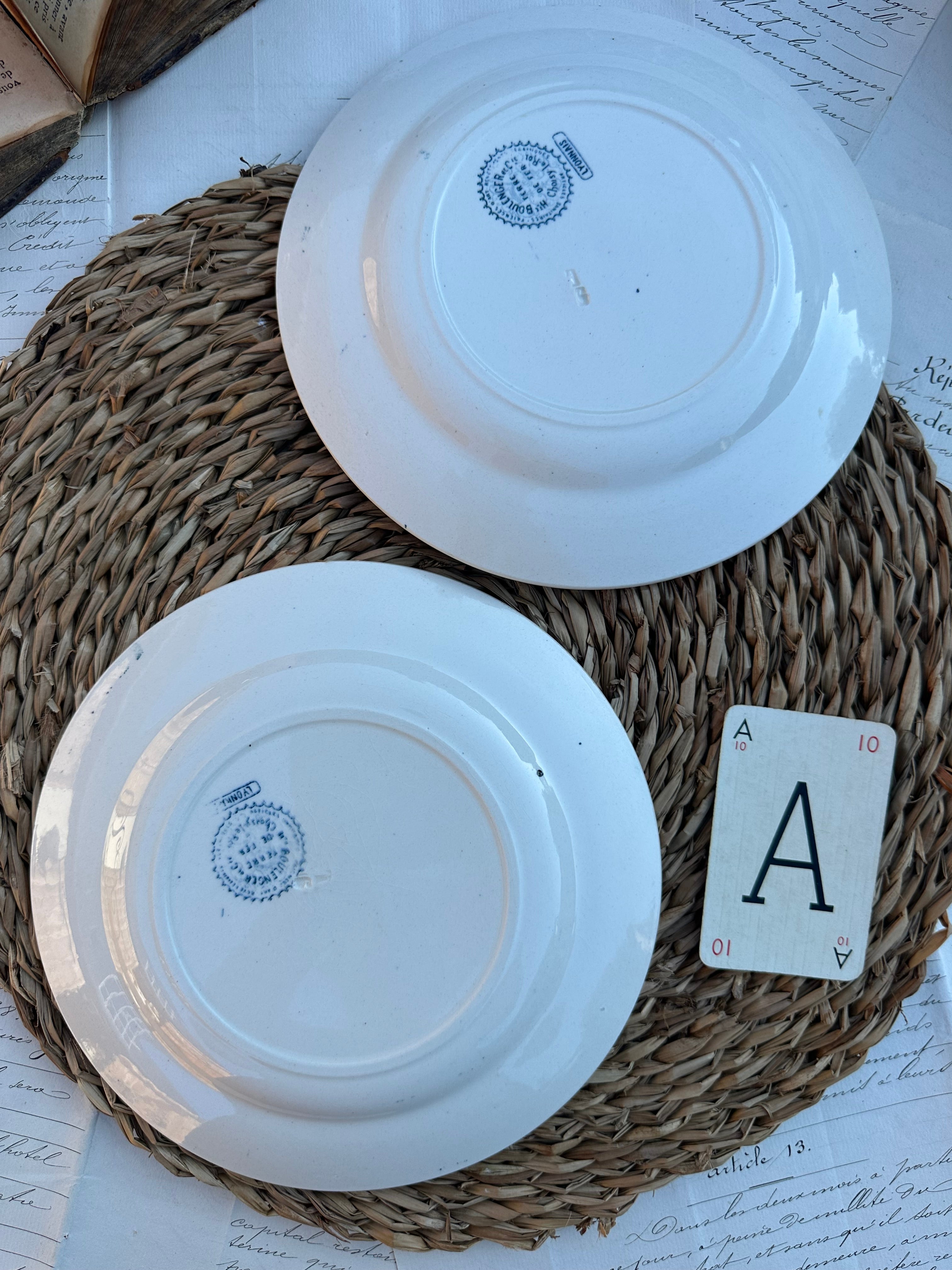 A. Duo d'assiettes à dessert Choisy le Roi modèle Lyonnais