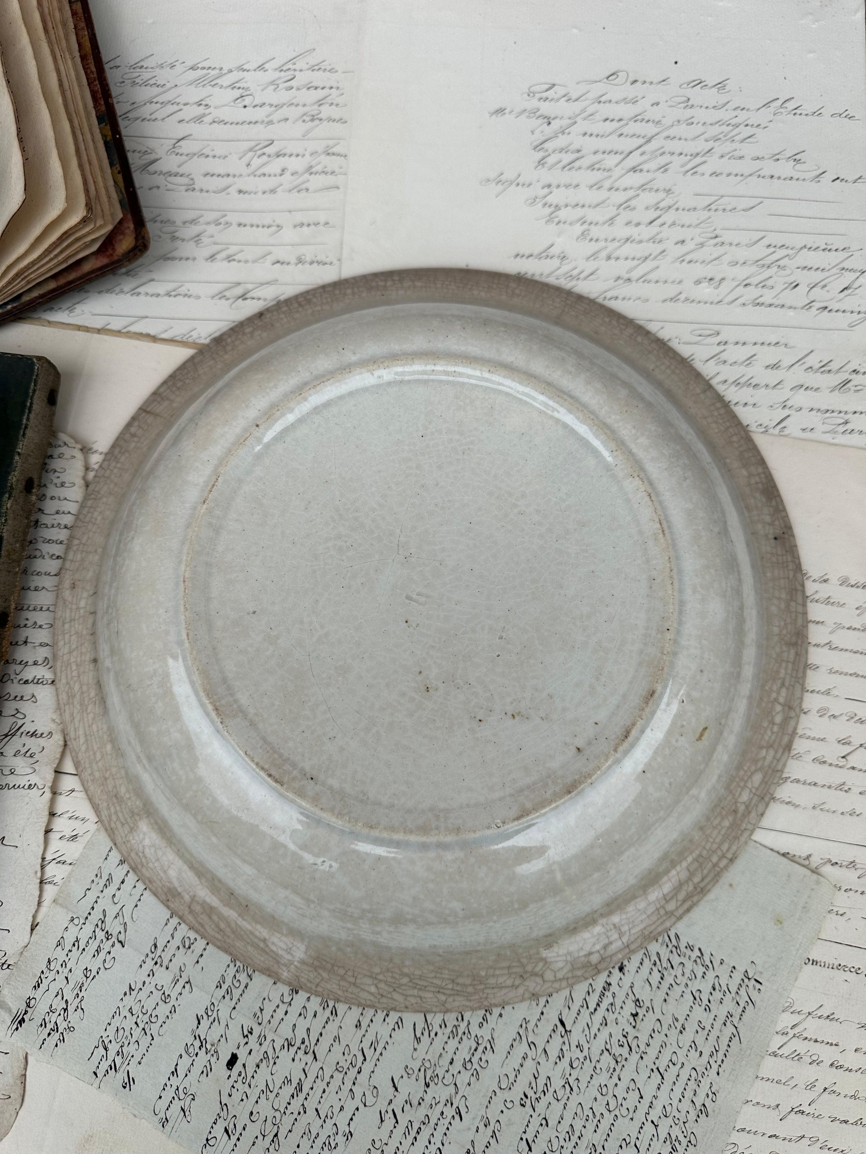 Patinated ironstone deep dish