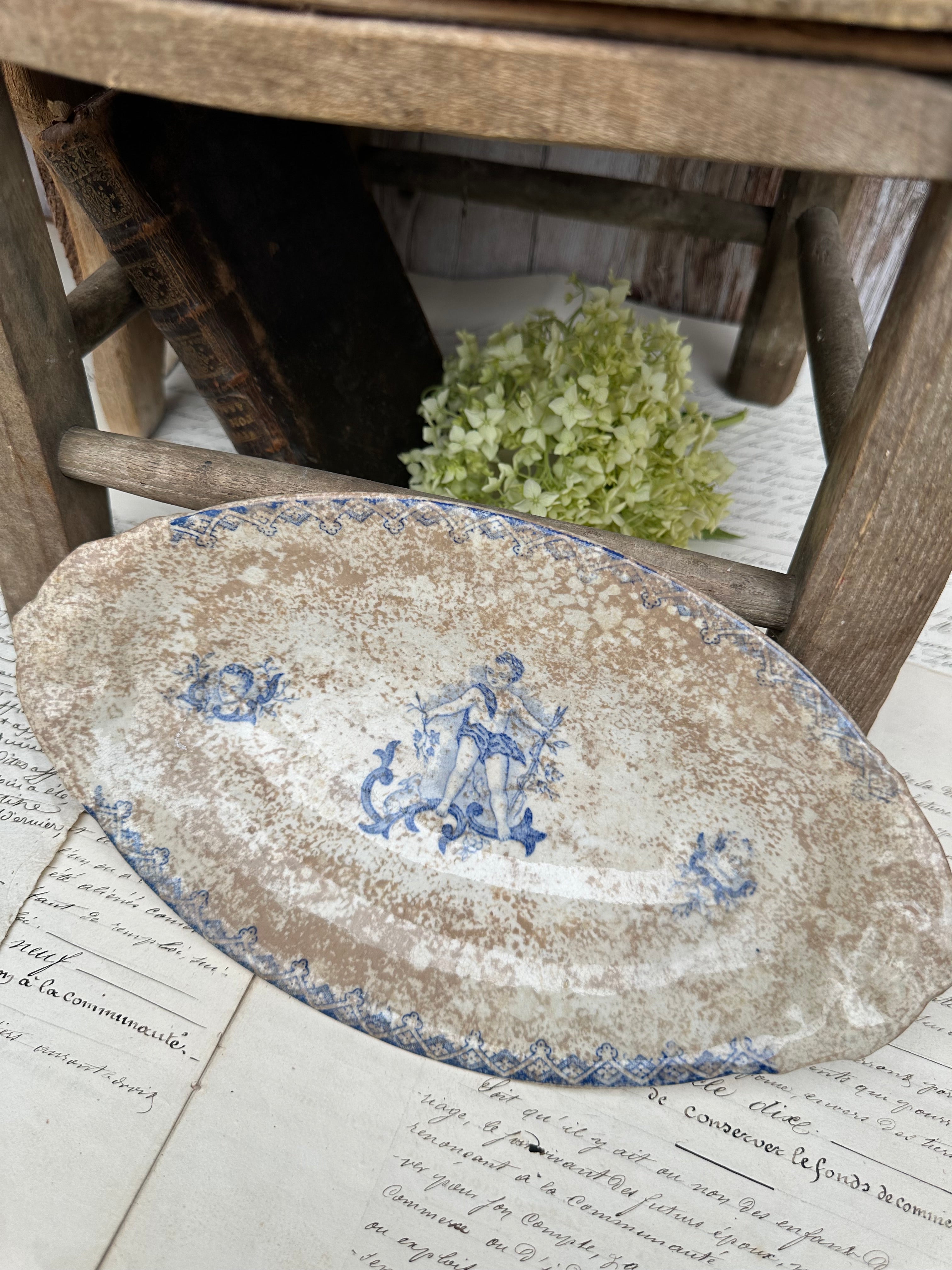 Large ironstone relish dish Onnaing AMOURS model