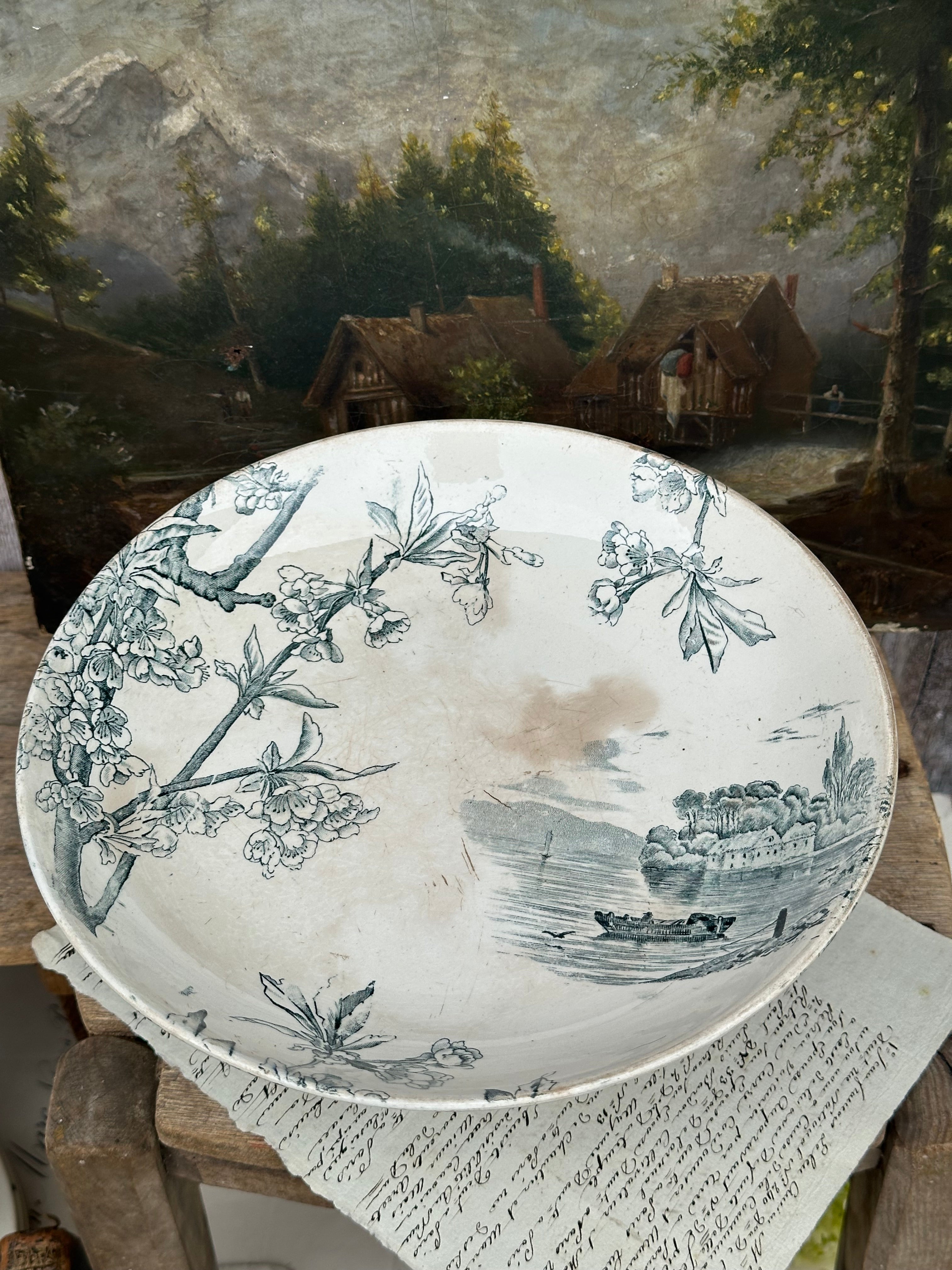 Creil et Montereau compotier, Cerisier pattern