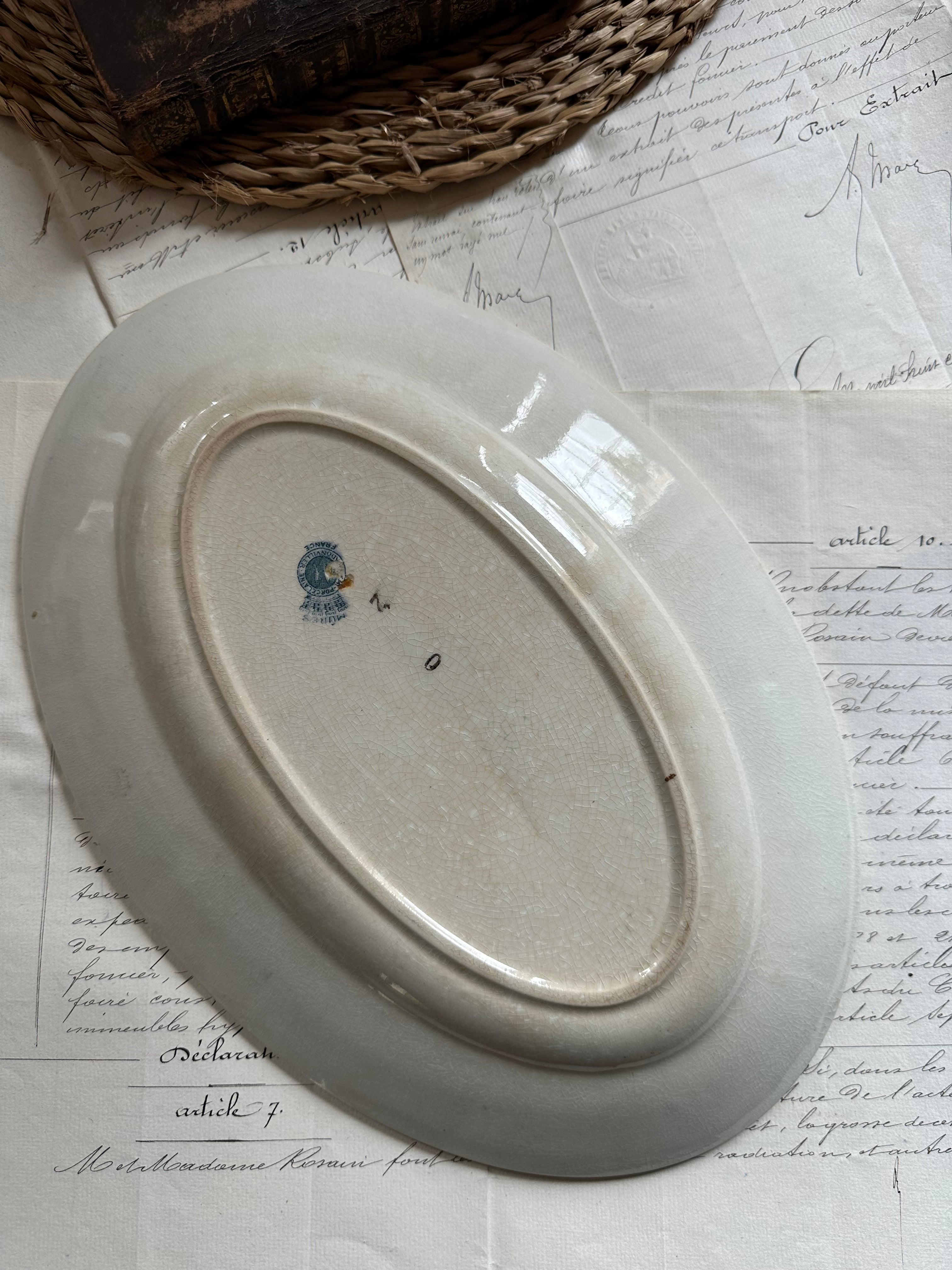 Ironstone oval dish Badonviller Mûres pattern
