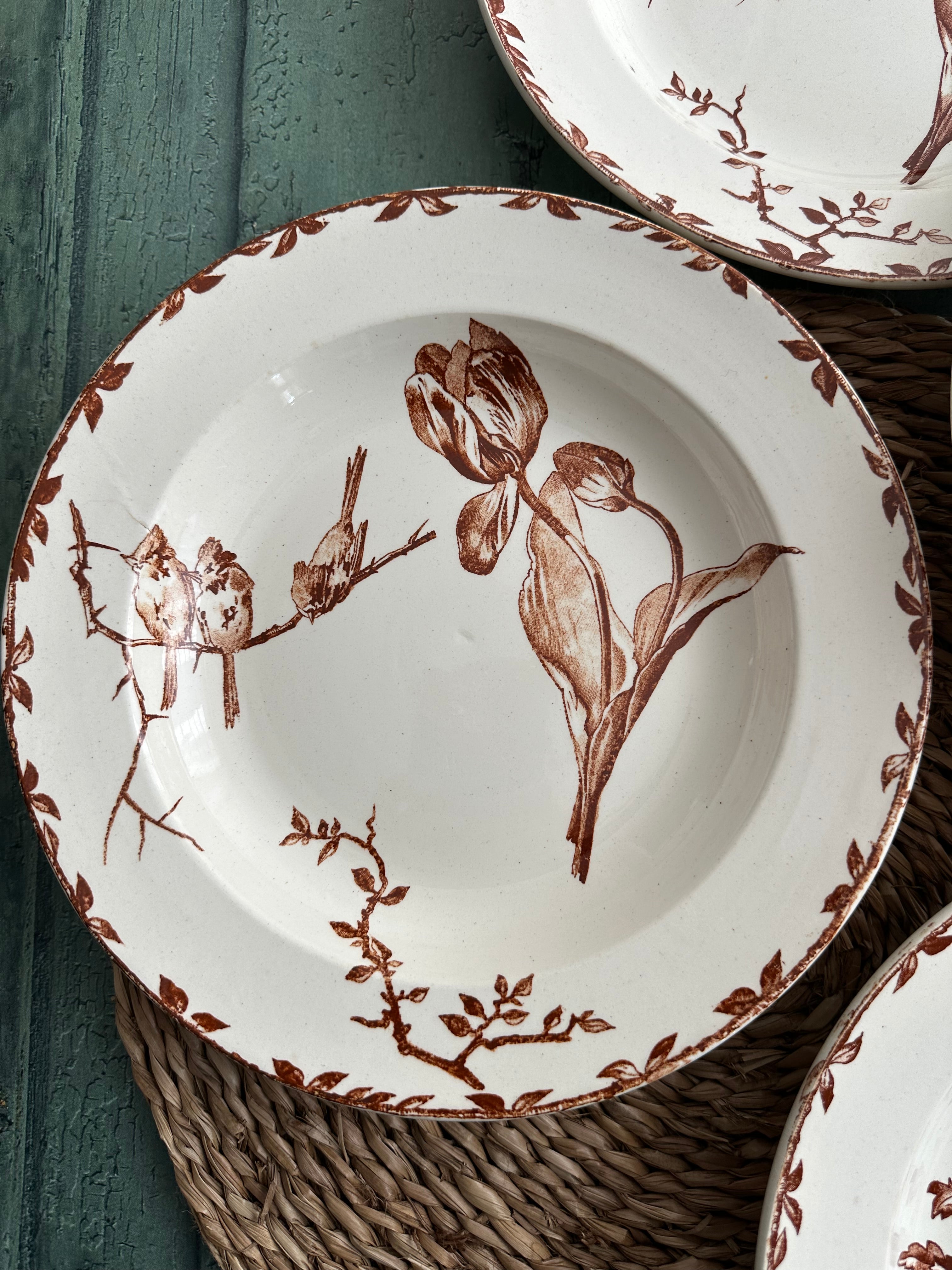 Suite de 6 assiettes creuses Choisy le Roi modèle Oxford