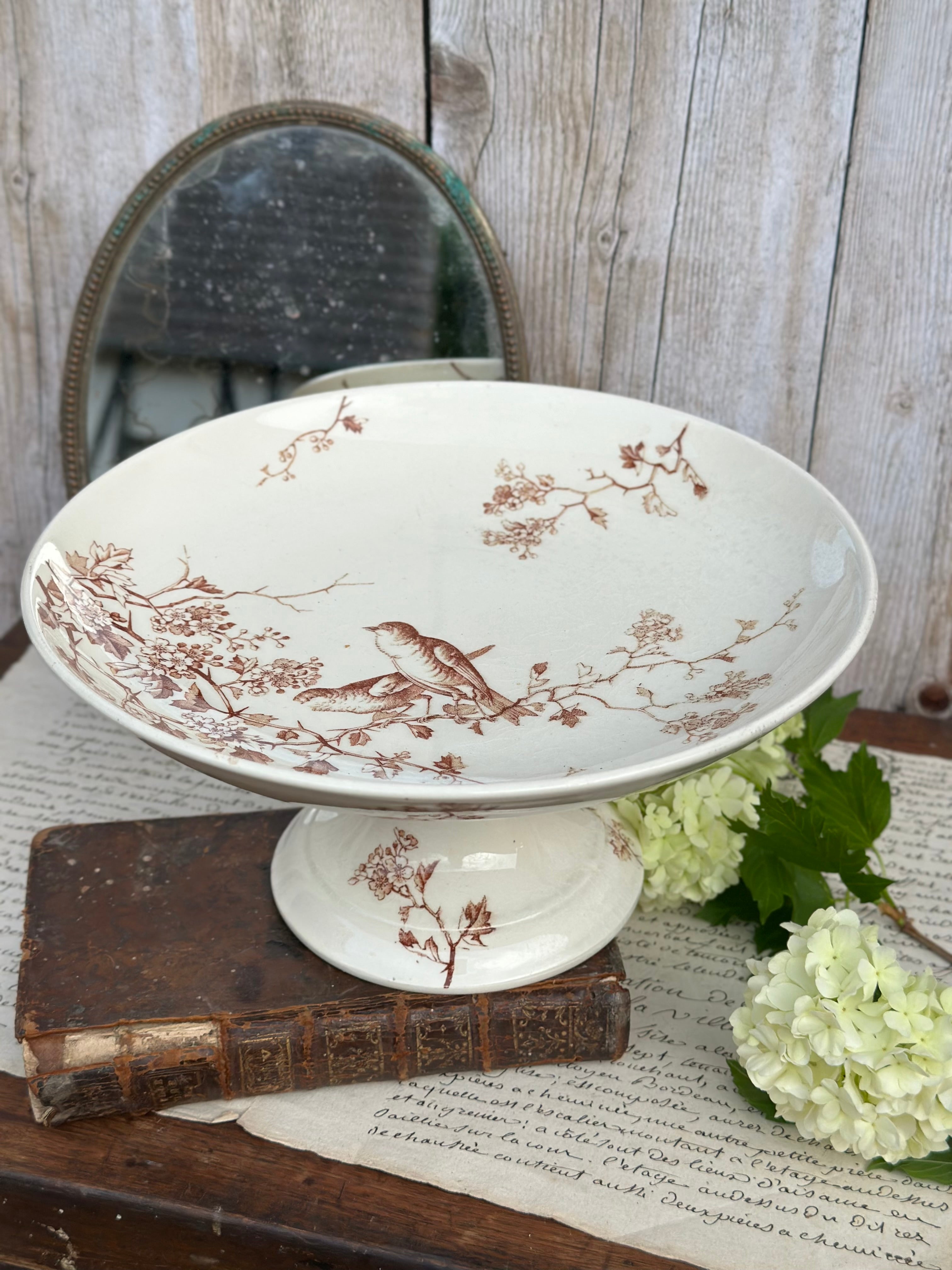 Compotier terre de fer Lunéville modèle Fauvette