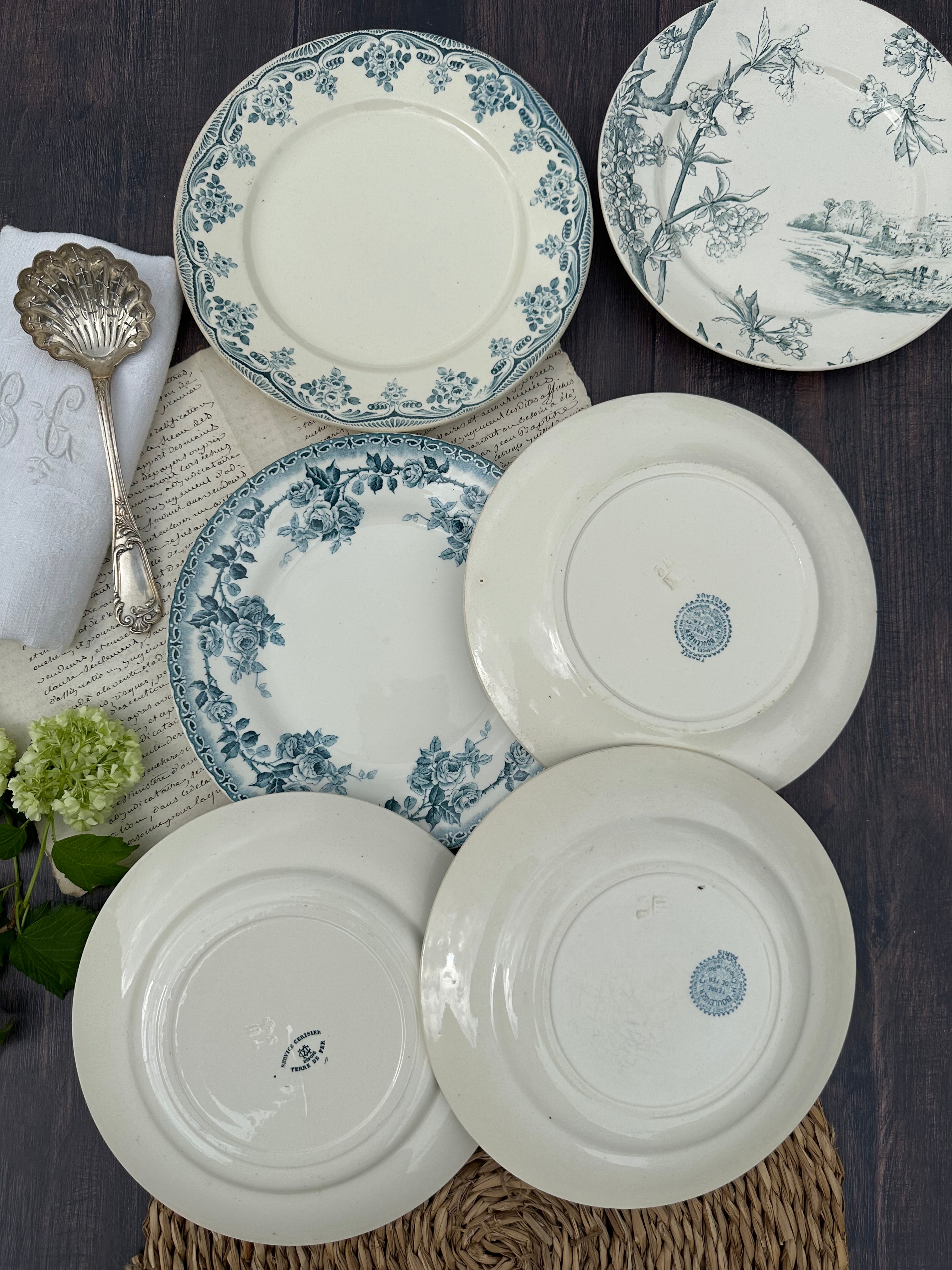 I. Set of 6 mismatched ironstone plates