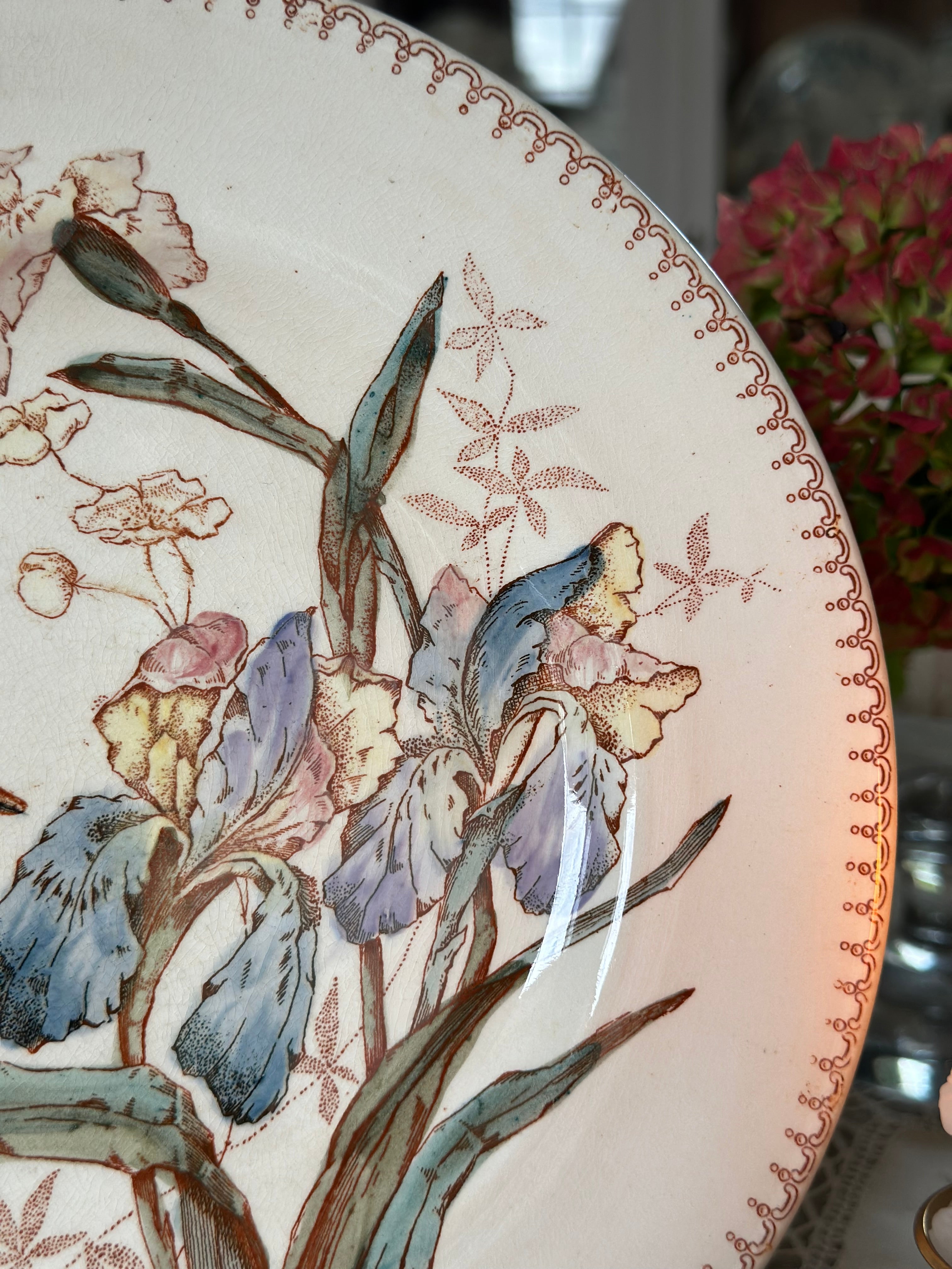 Assiette polychrome Longwy Oiseau