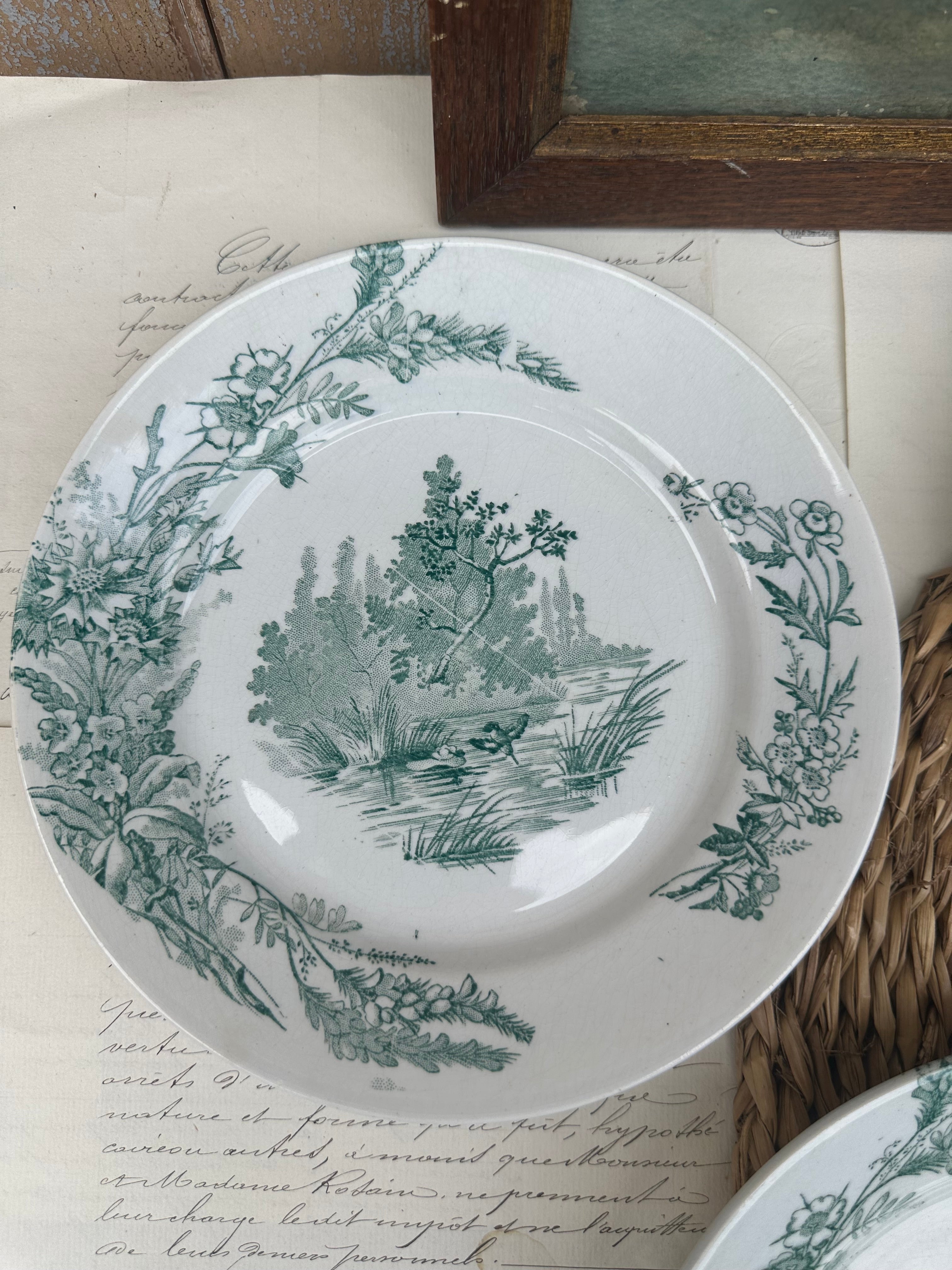 Suite de 4 assiettes à dessert Pexonne modèle Champêtre