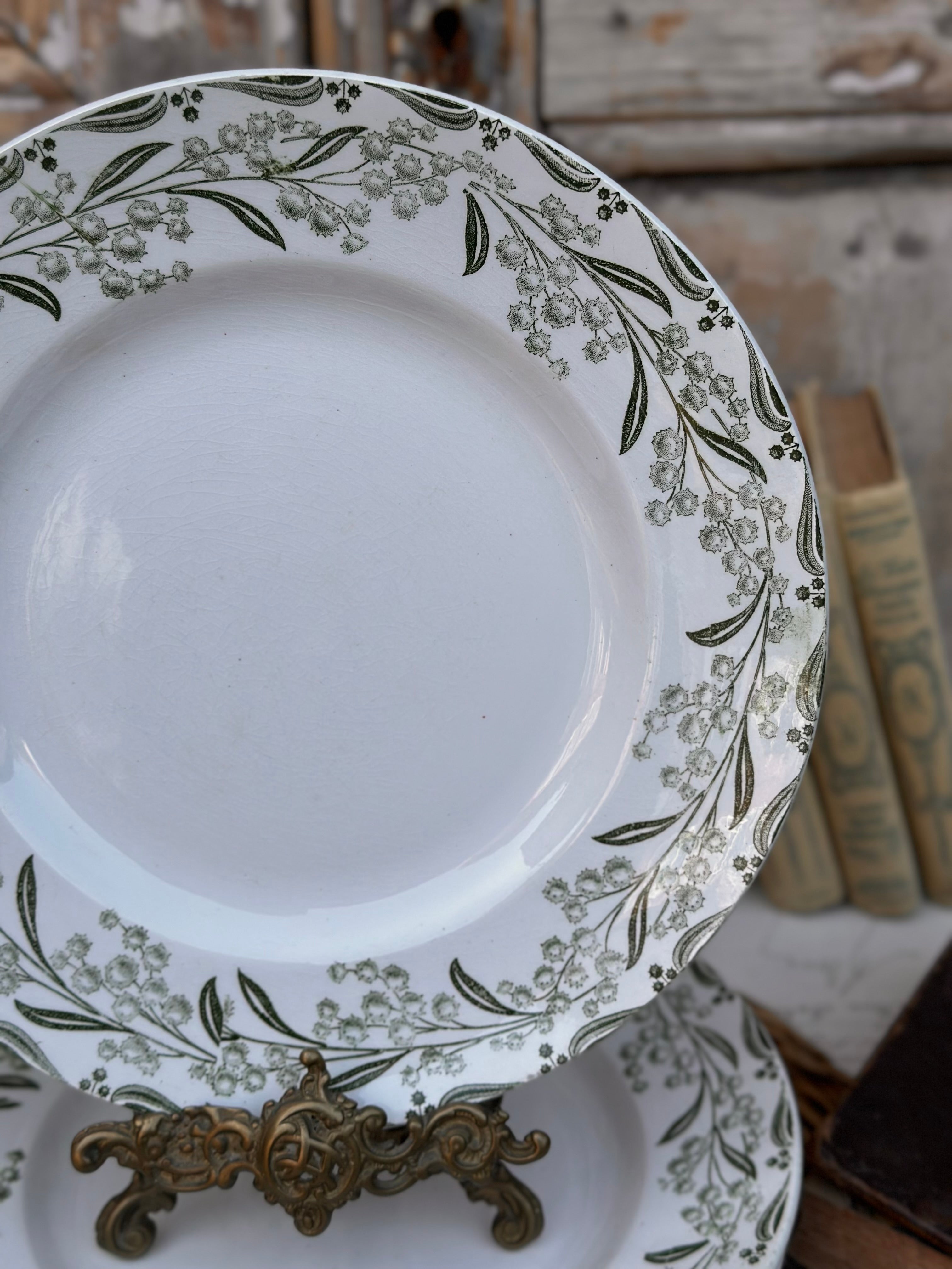 I. Série de 6 assiettes plates St. Amand modèle Mimosa