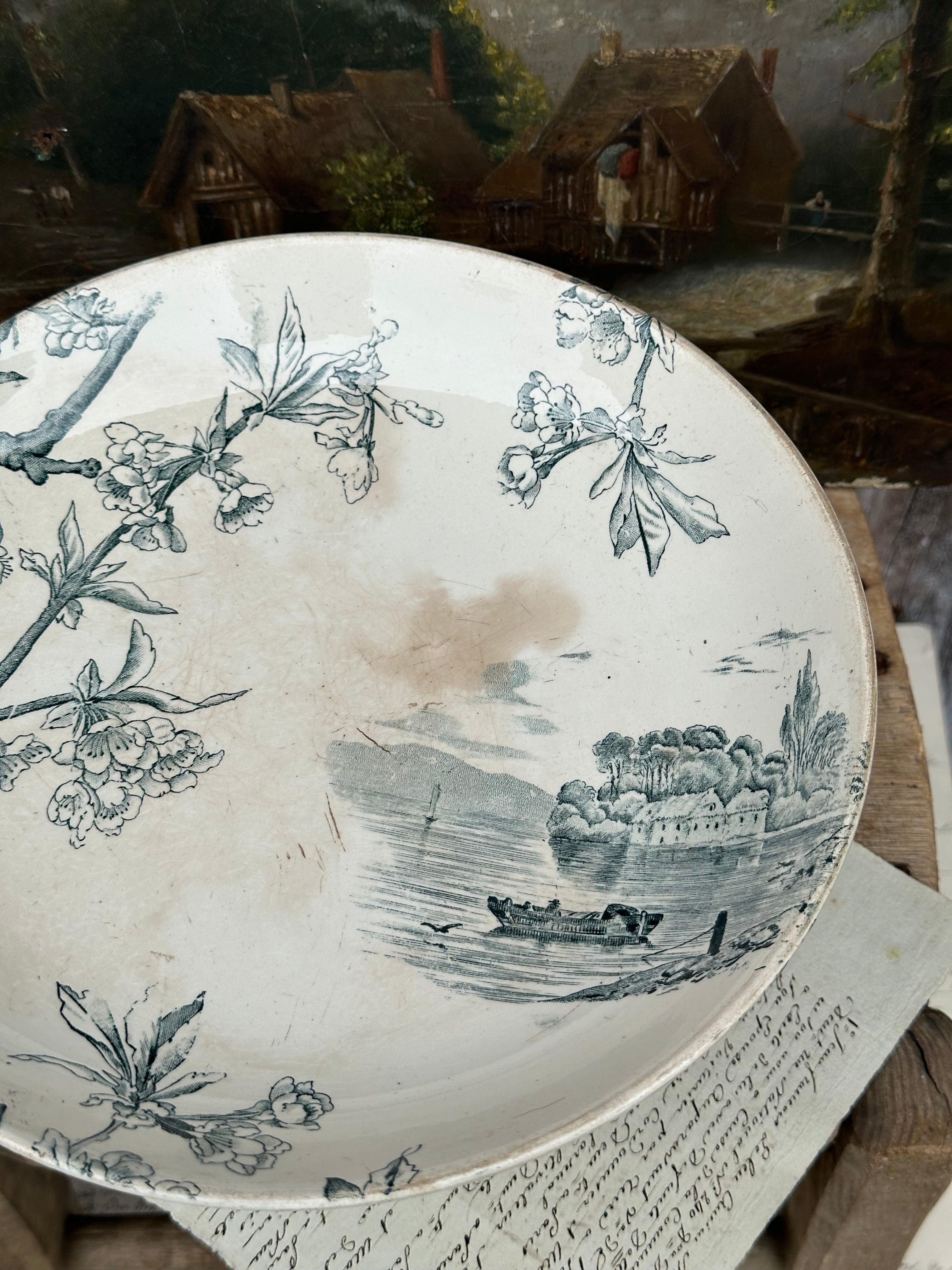 Creil et Montereau compotier, Cerisier pattern