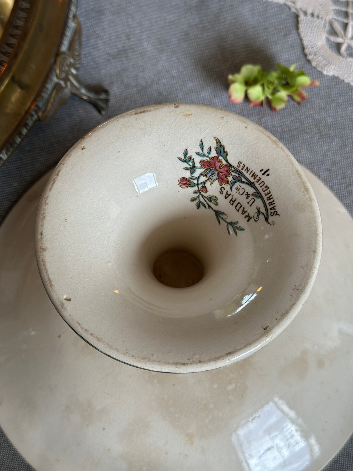 Compotier polychrome Sarreguemines modèle Madras