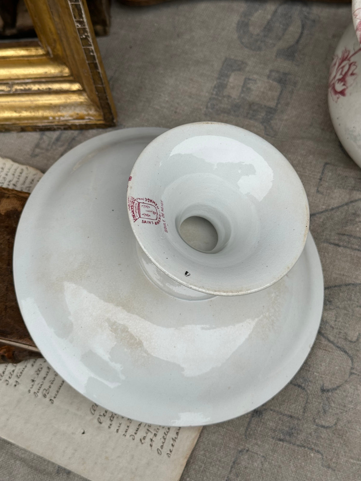St. Amand Compote Bowl, "Boule de Neige" pattern