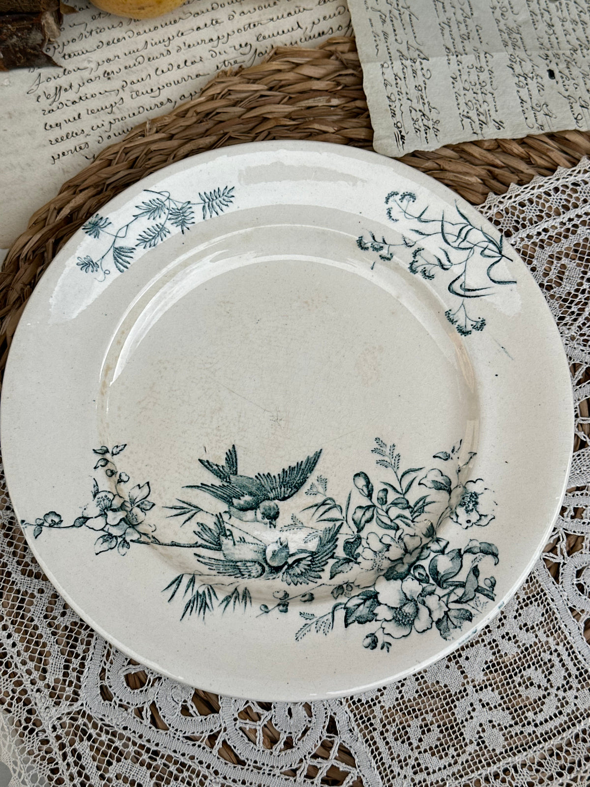 D. Suite de 5 assiettes à dessert Longwy modèle Mignon