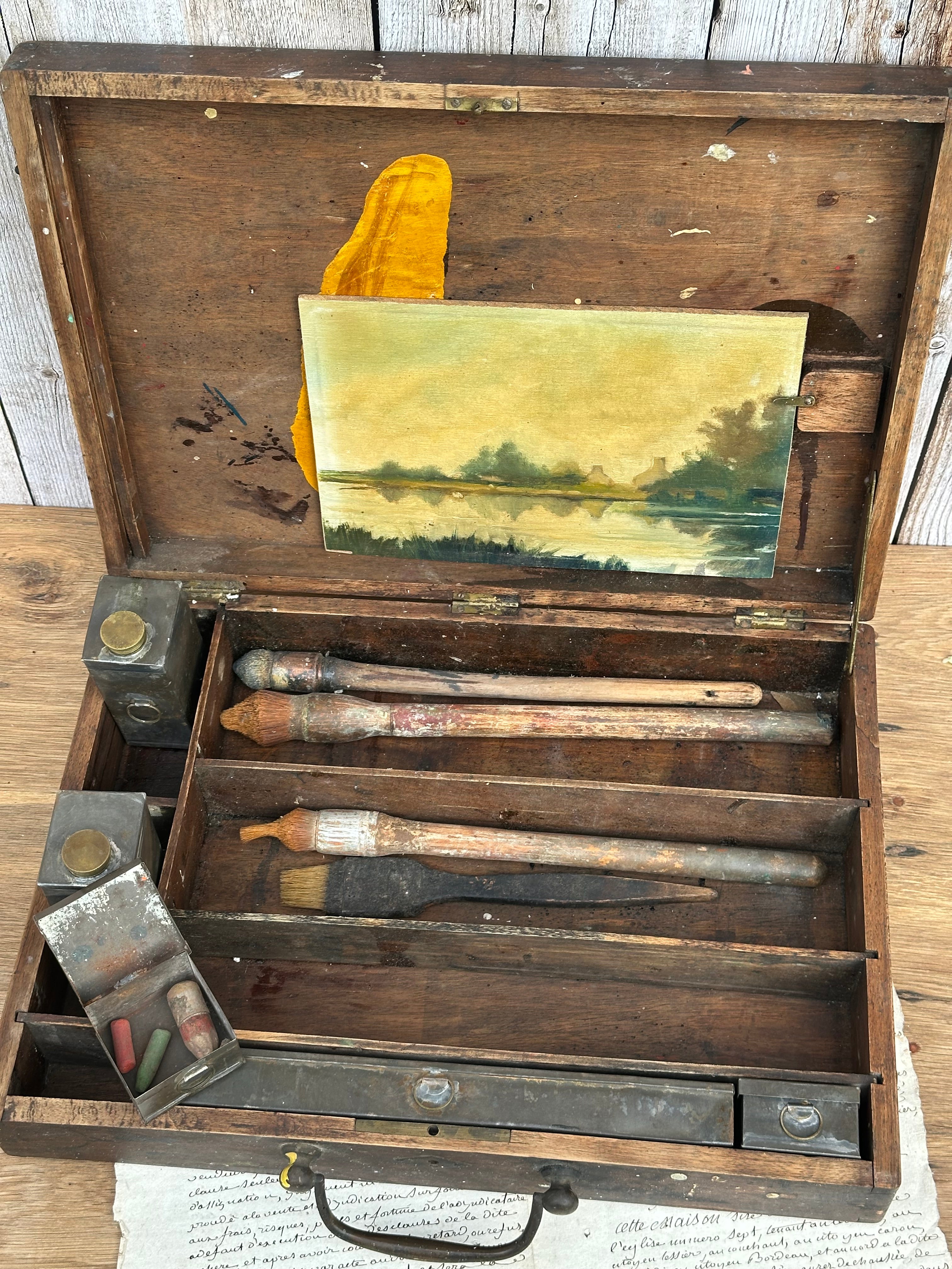 Ancienne granxde mallette d'artiste