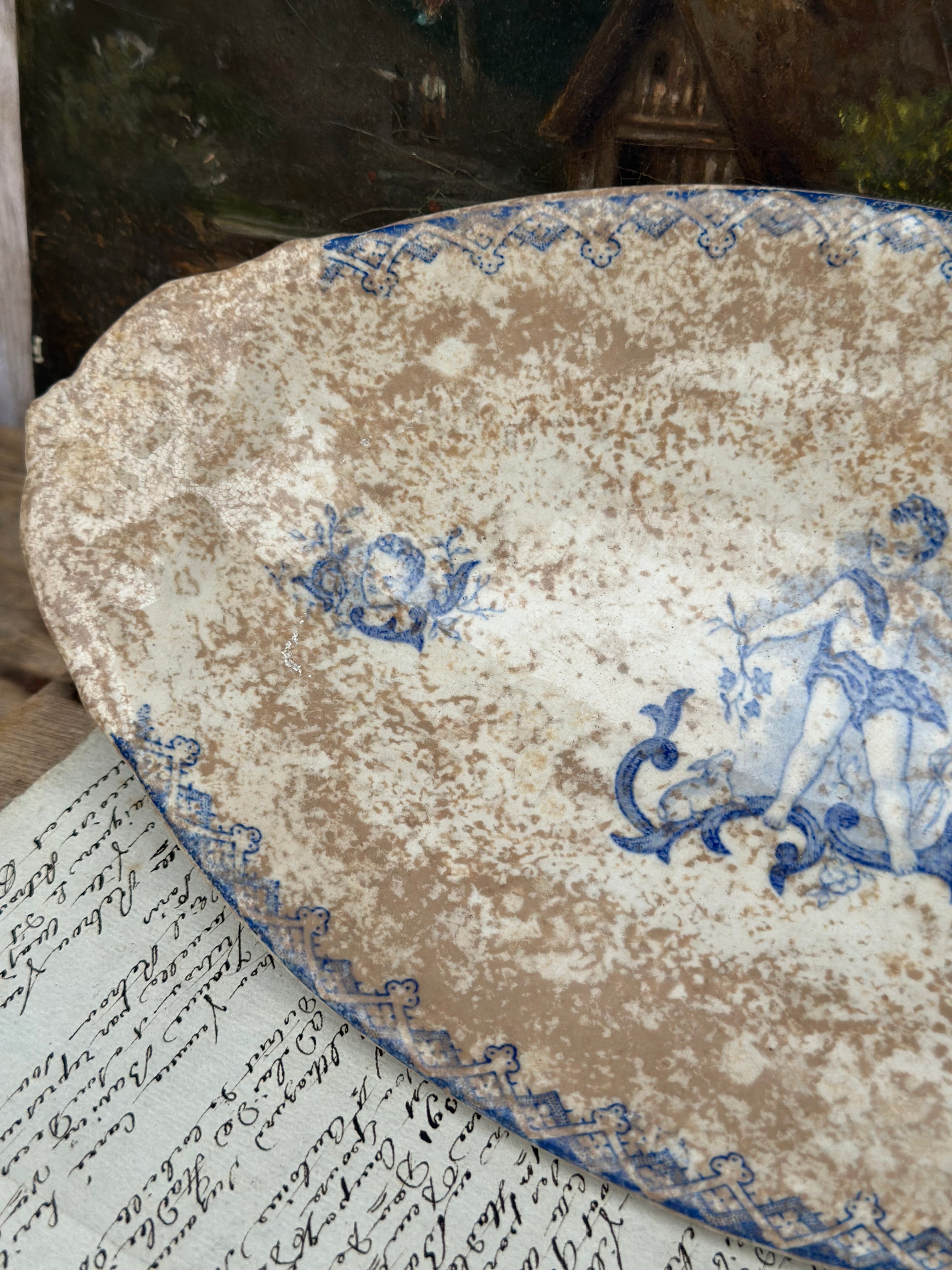 Large ironstone relish dish Onnaing AMOURS model