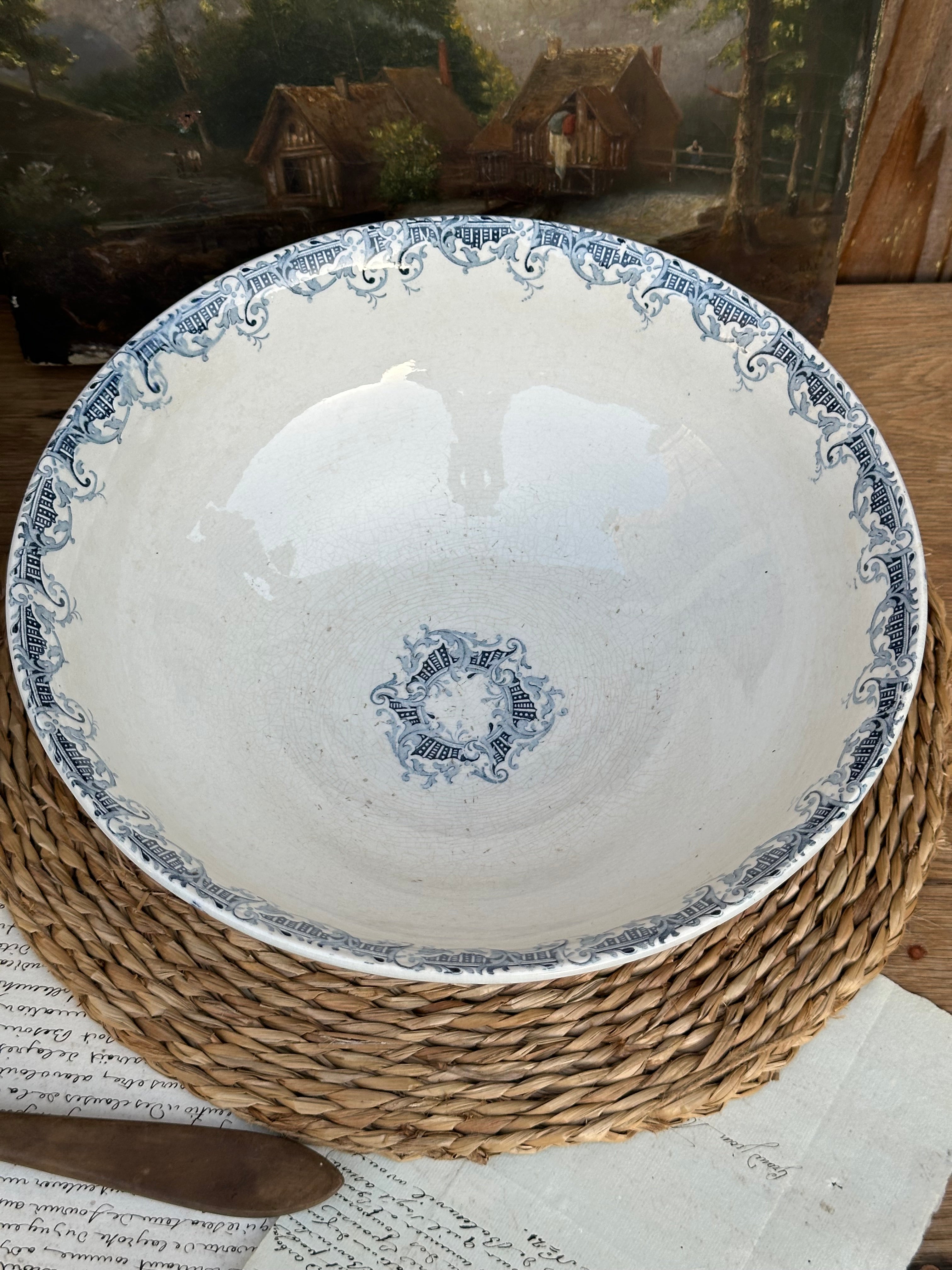 Saladier terre de fer Lunéville modèle Bordure
