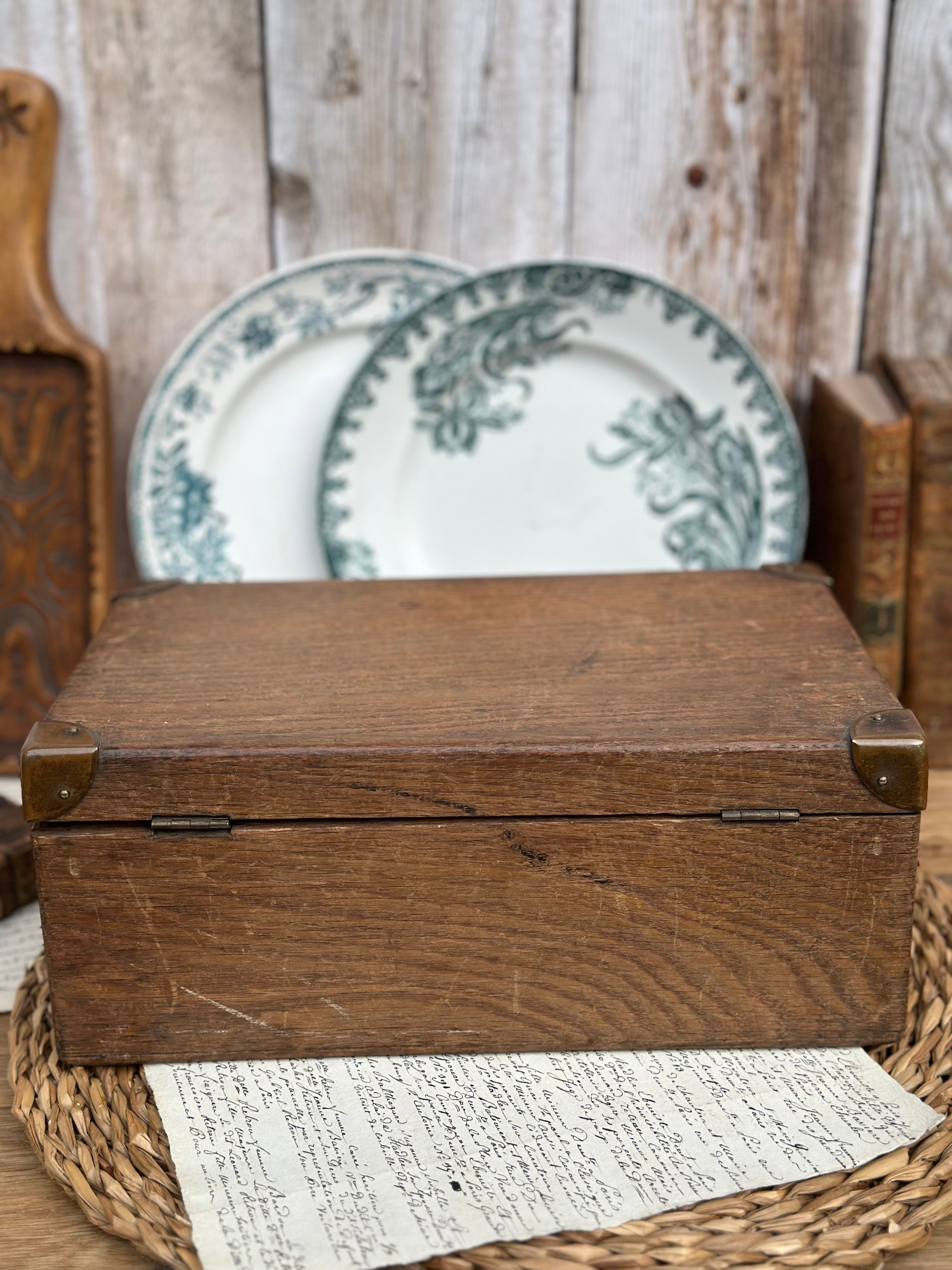 Antique wooden sewing box