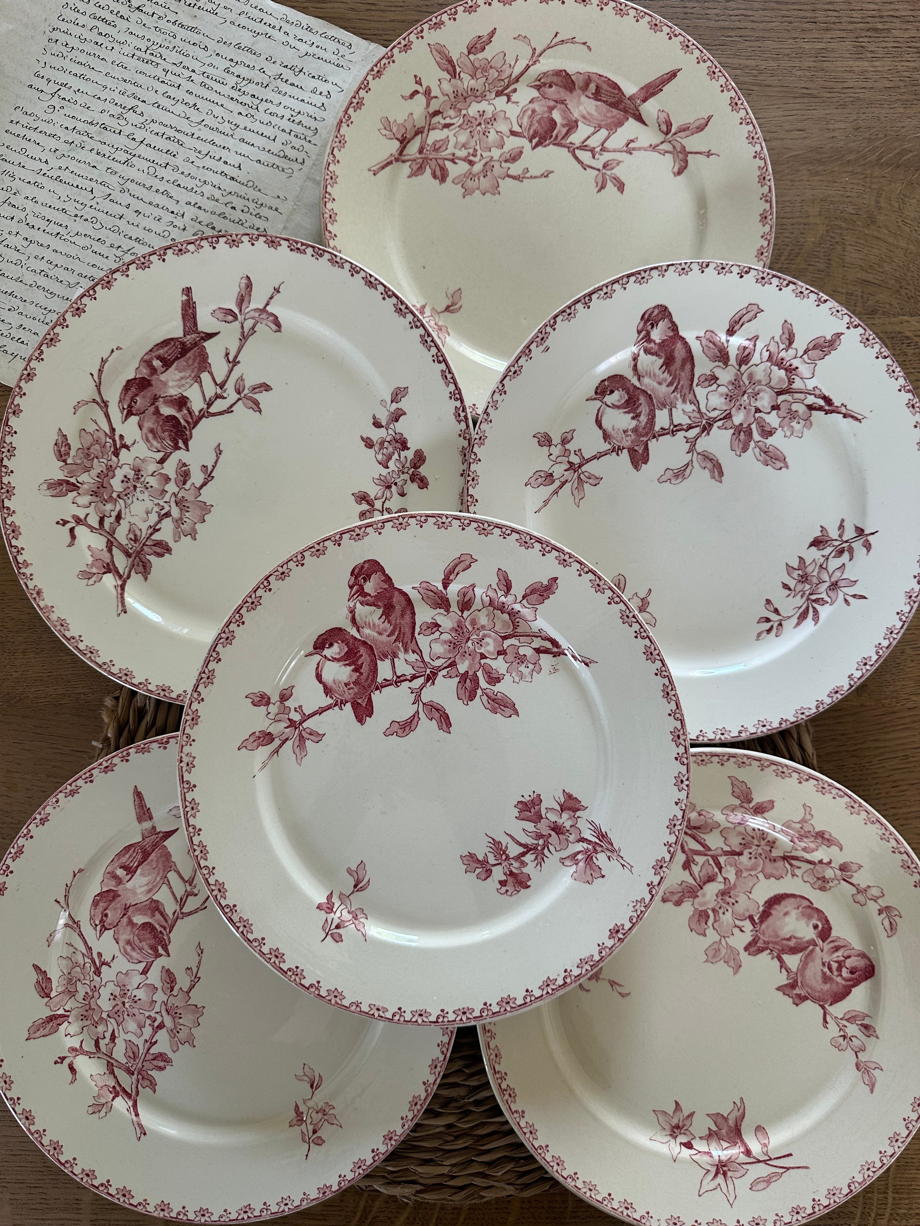 Set of 6 Sarreguemines Favori plates