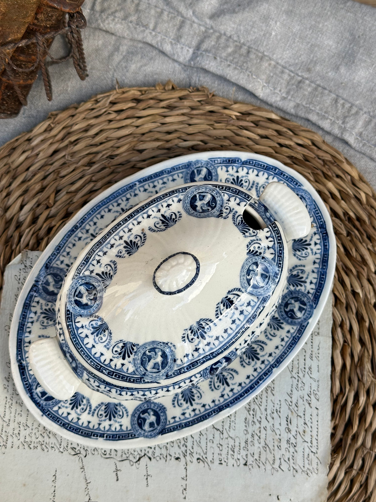 Sucrier / saucière avec couvercle Gien