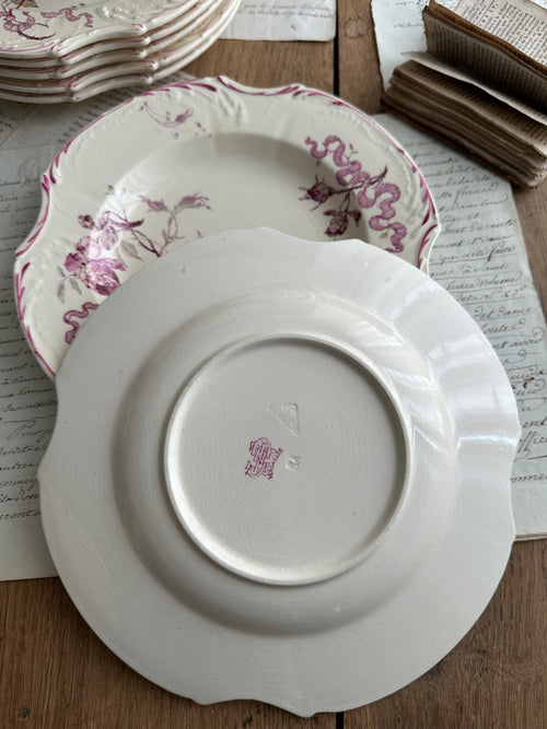 Assiette creuse polychrome Gien modèle Versailles