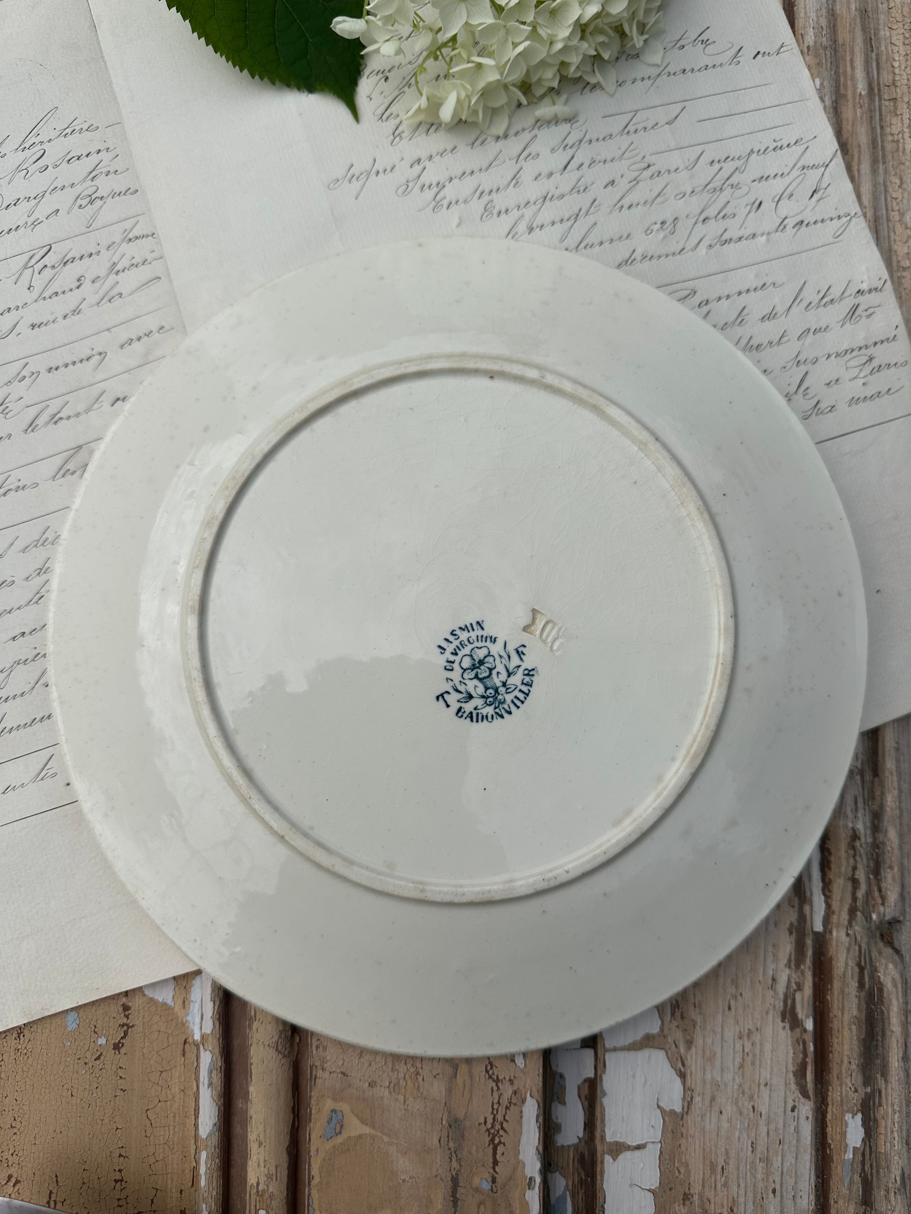 III. Set of 6 mismatched dinner plates