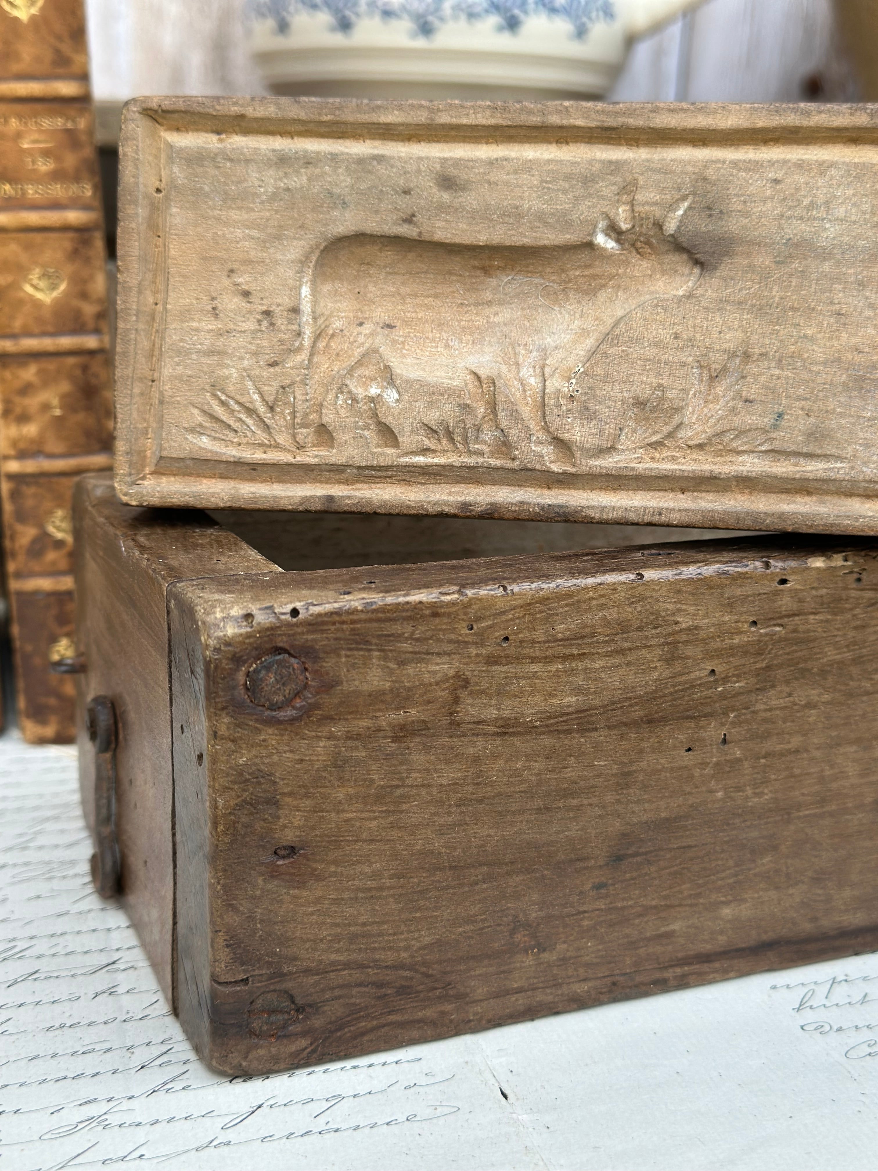 Antique two-part butter mold