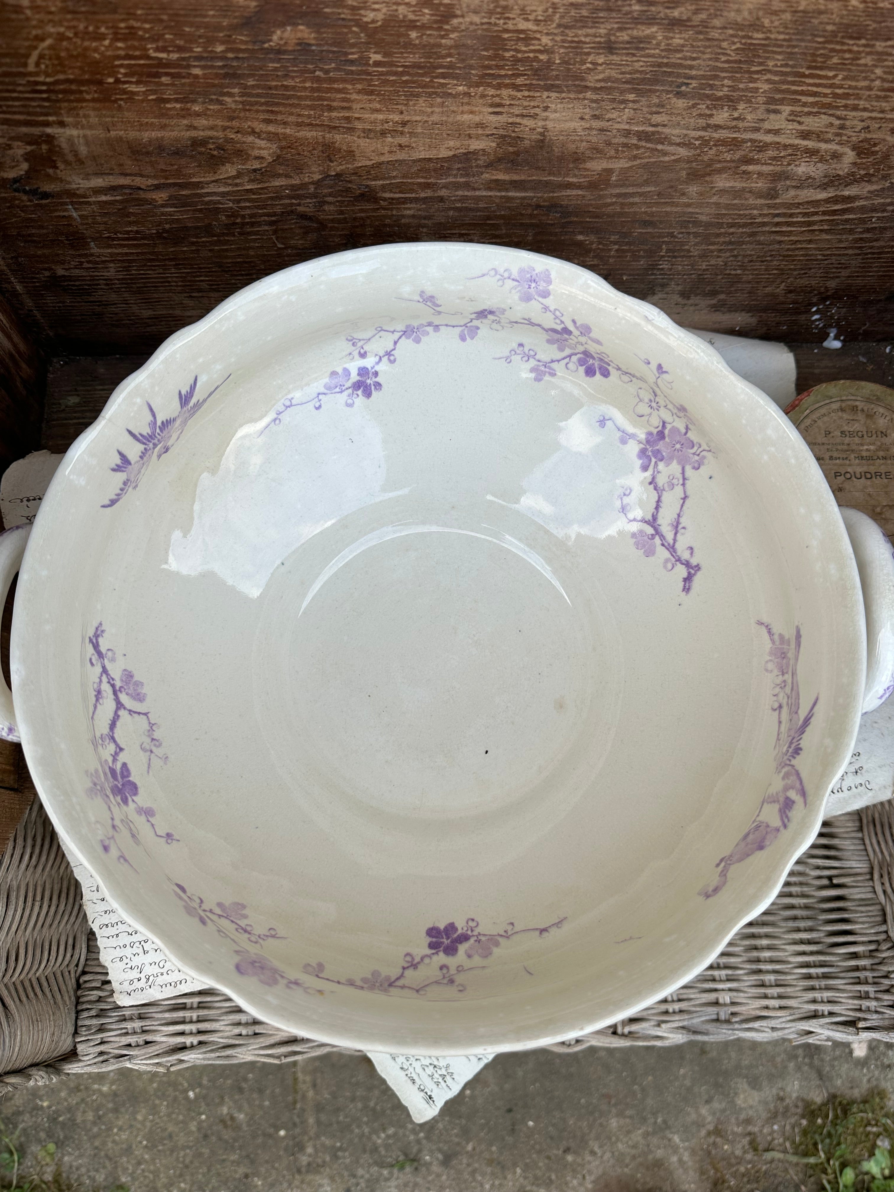 Reserved M - Longwy mauve dinnerware pieces