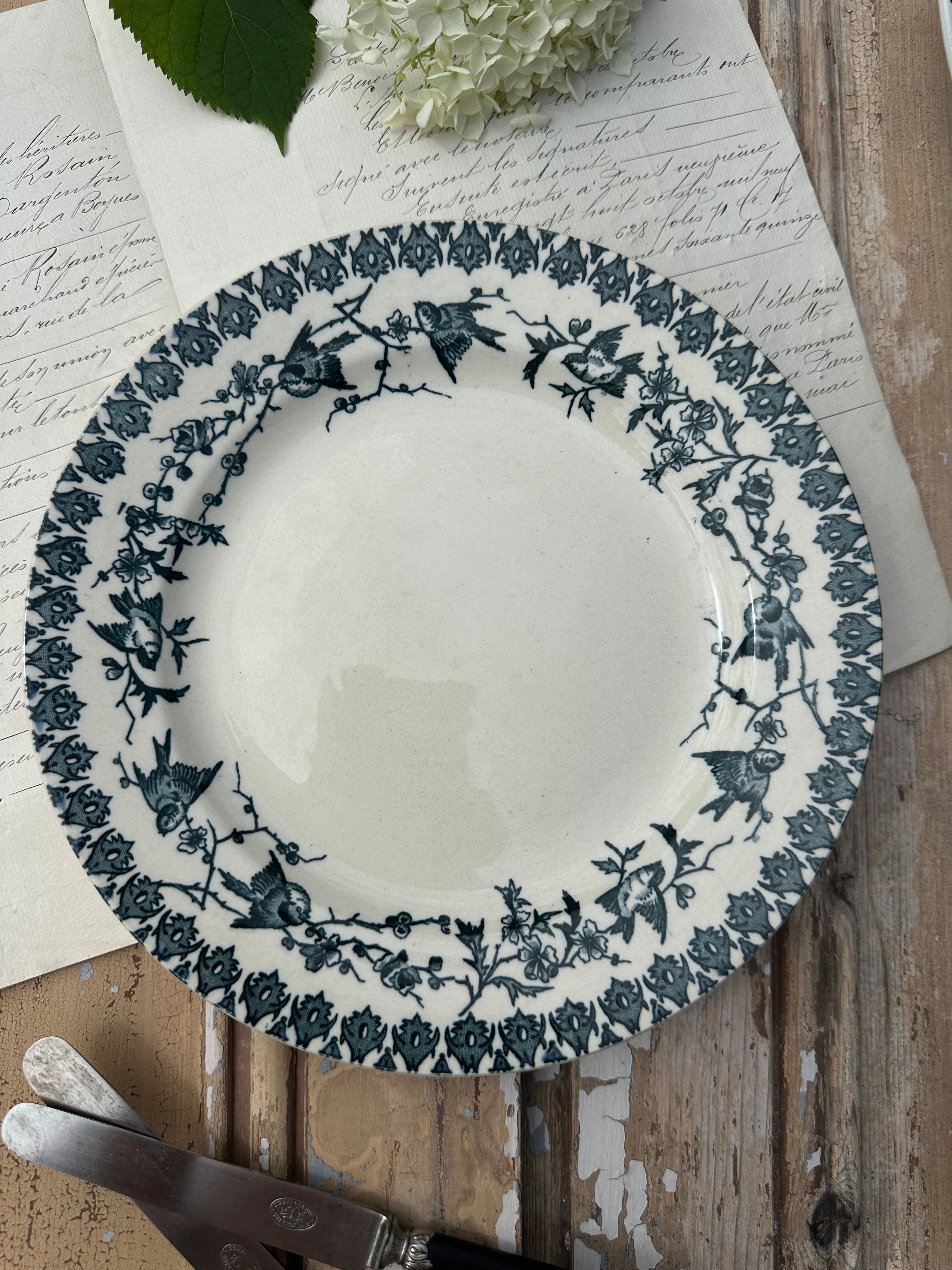 III. Set of 6 mismatched dinner plates
