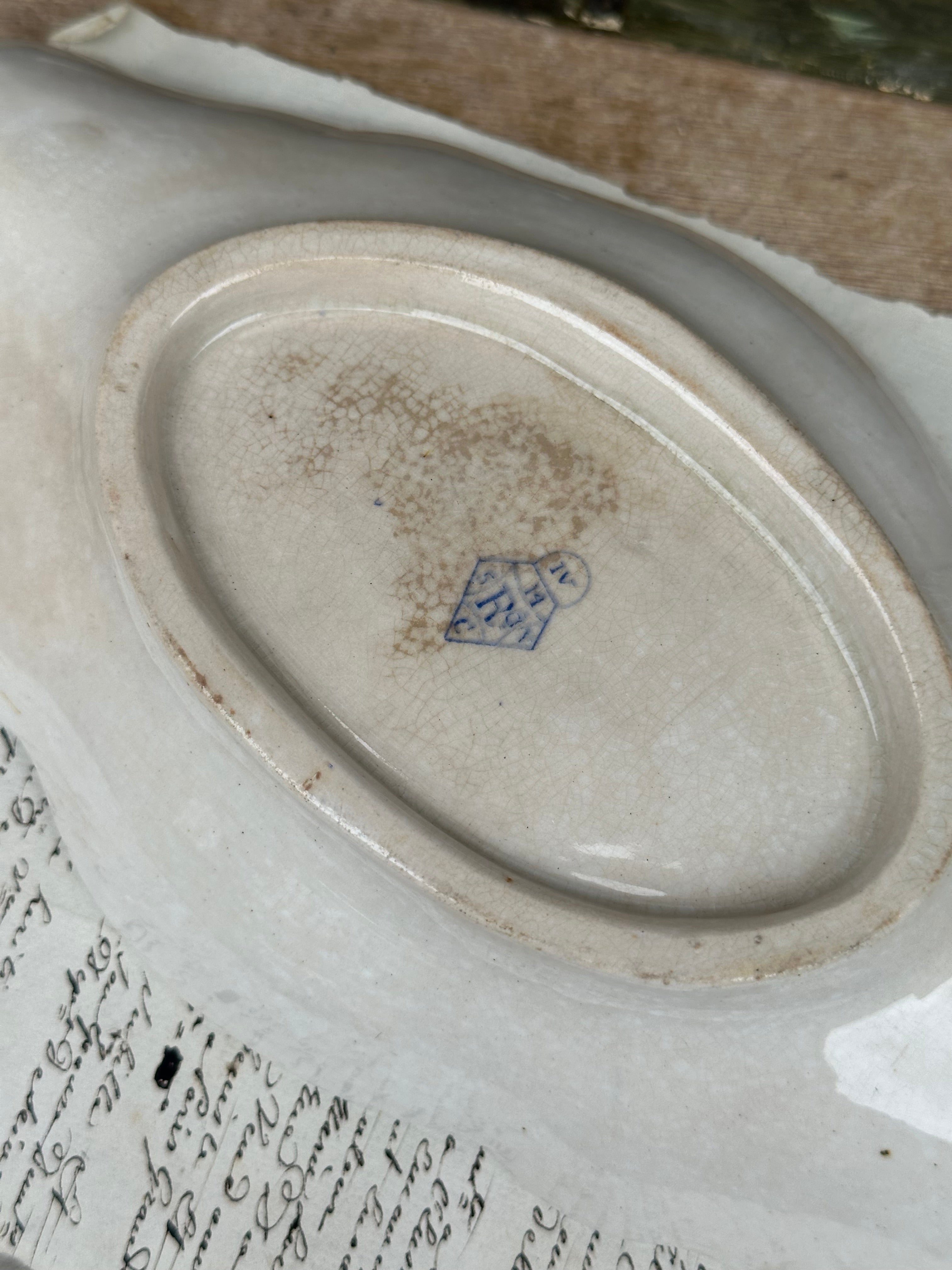 English butter dish with an aged finish - January 1879