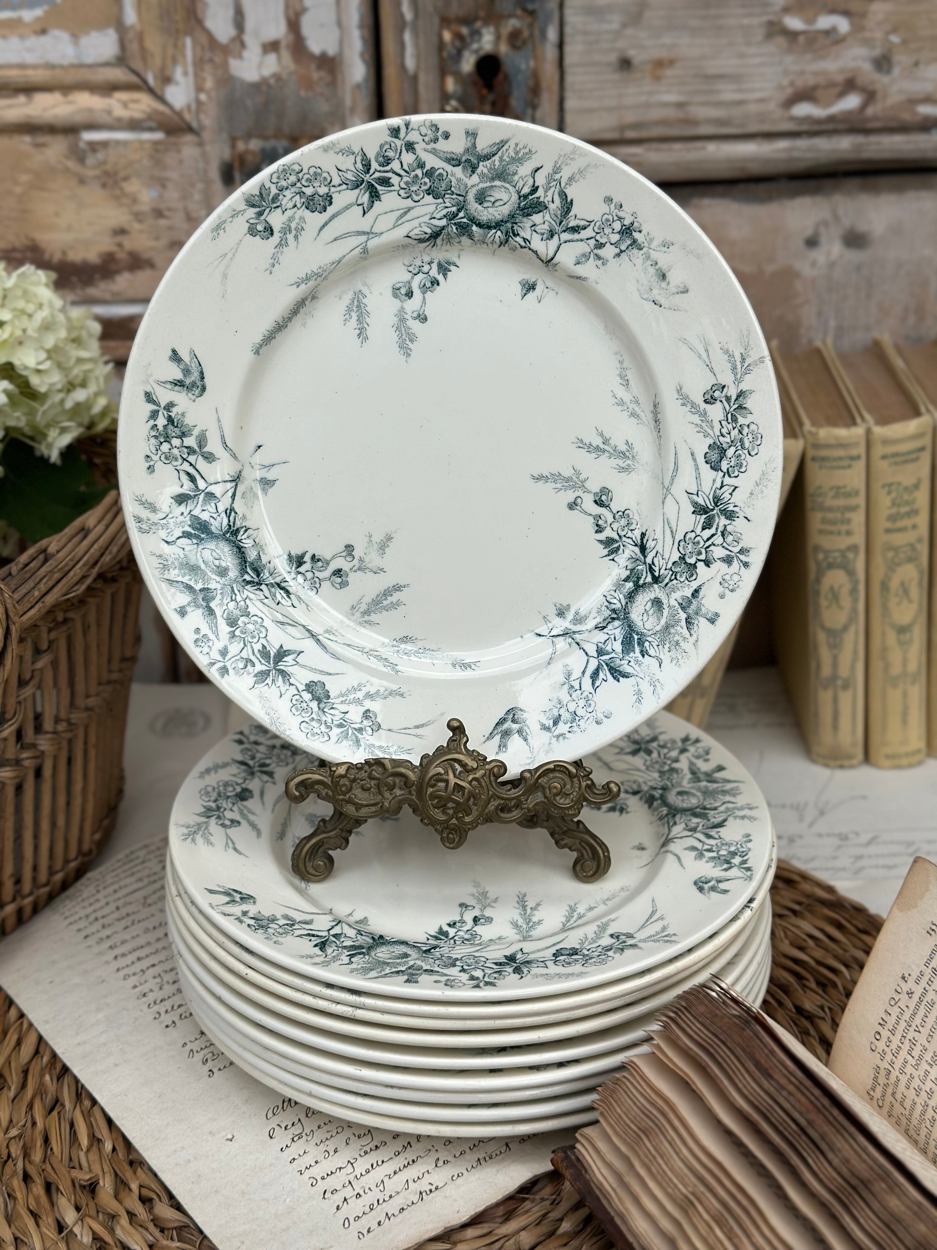 Assiette à dessert Creil et Montereau modèle Linotte (plusieurs disponibles)