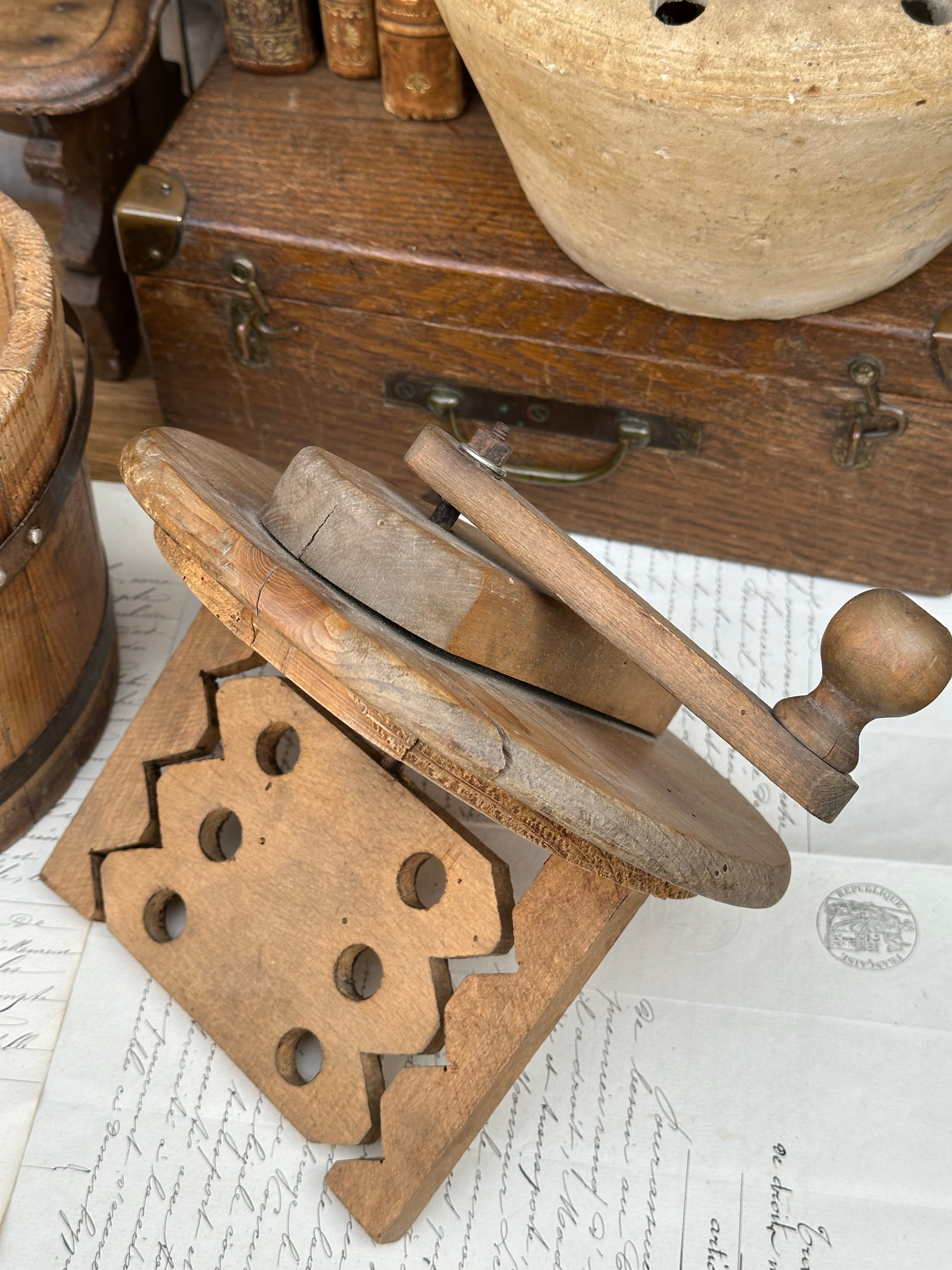 Antique butter churn
