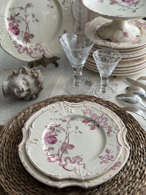 Assiette à dessert polychrome Gien modèle Versailles