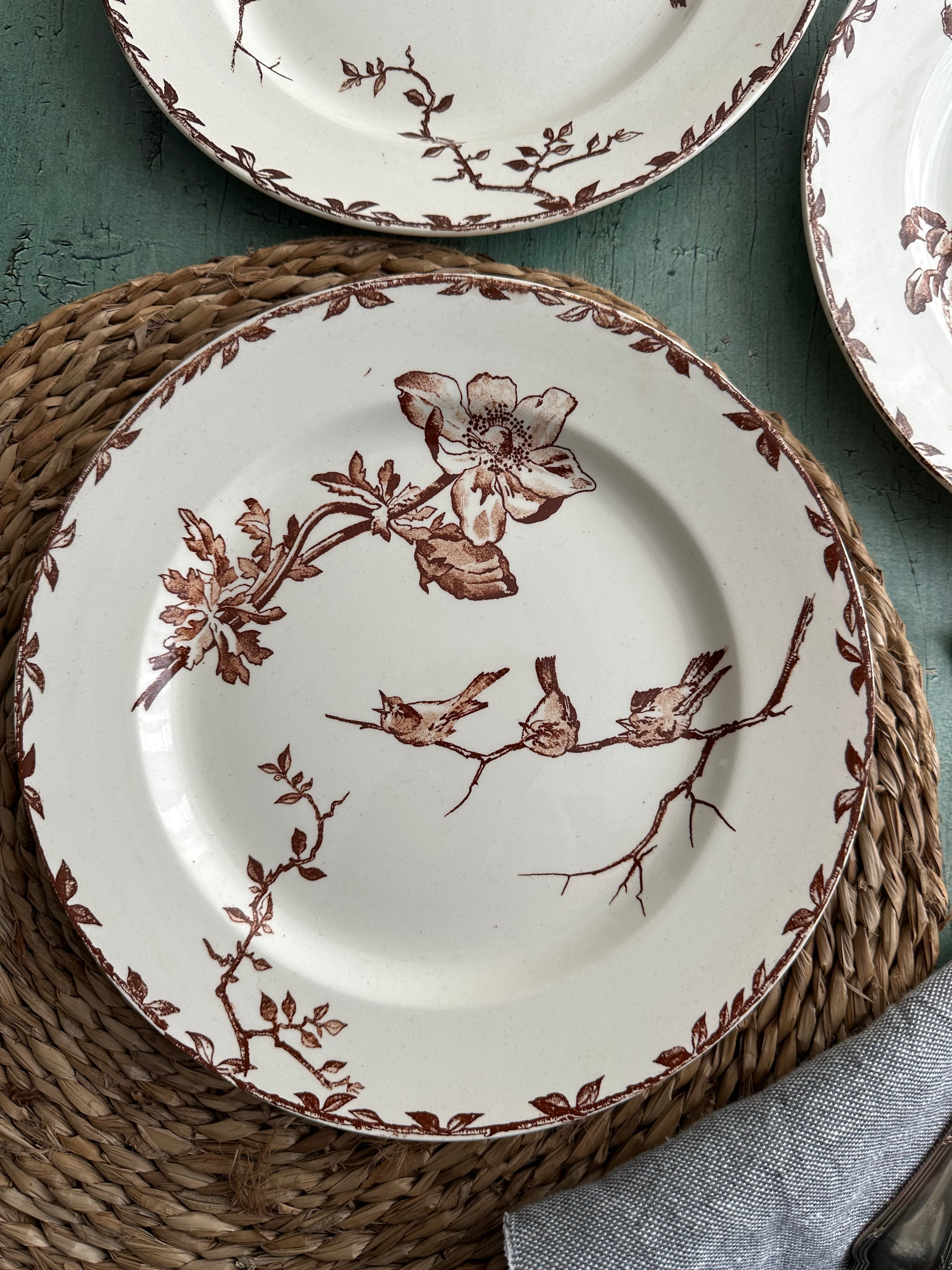 Suite de 3 assiettes plates Choisy le Roi modèle Oxford