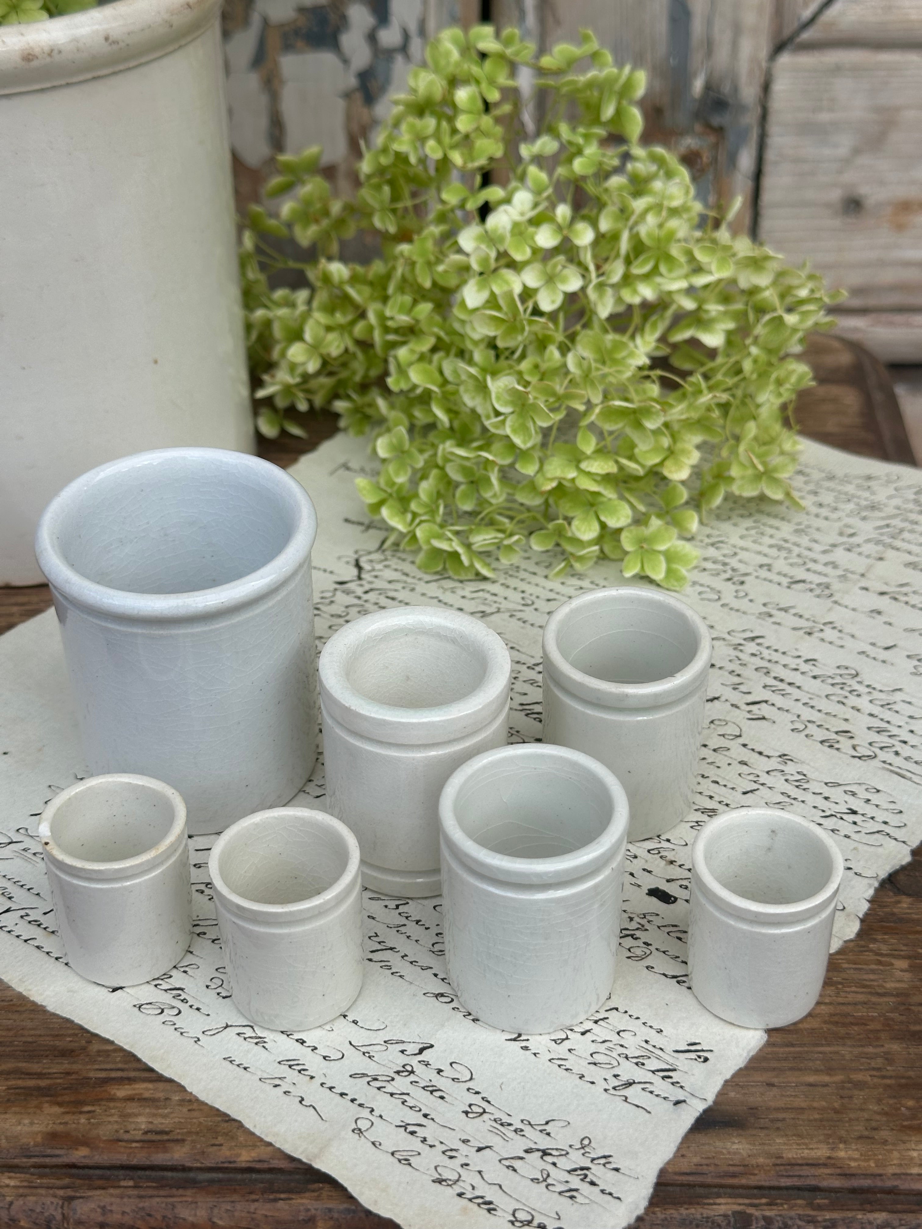 Ensemble de 7 mini pots d'apothicaire