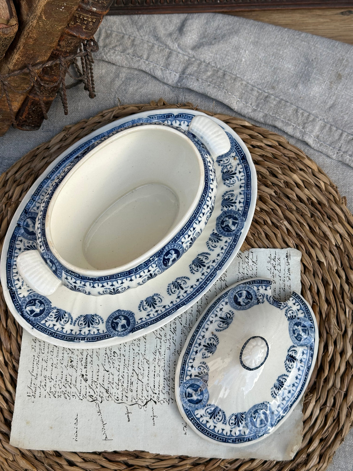 Sucrier / saucière avec couvercle Gien