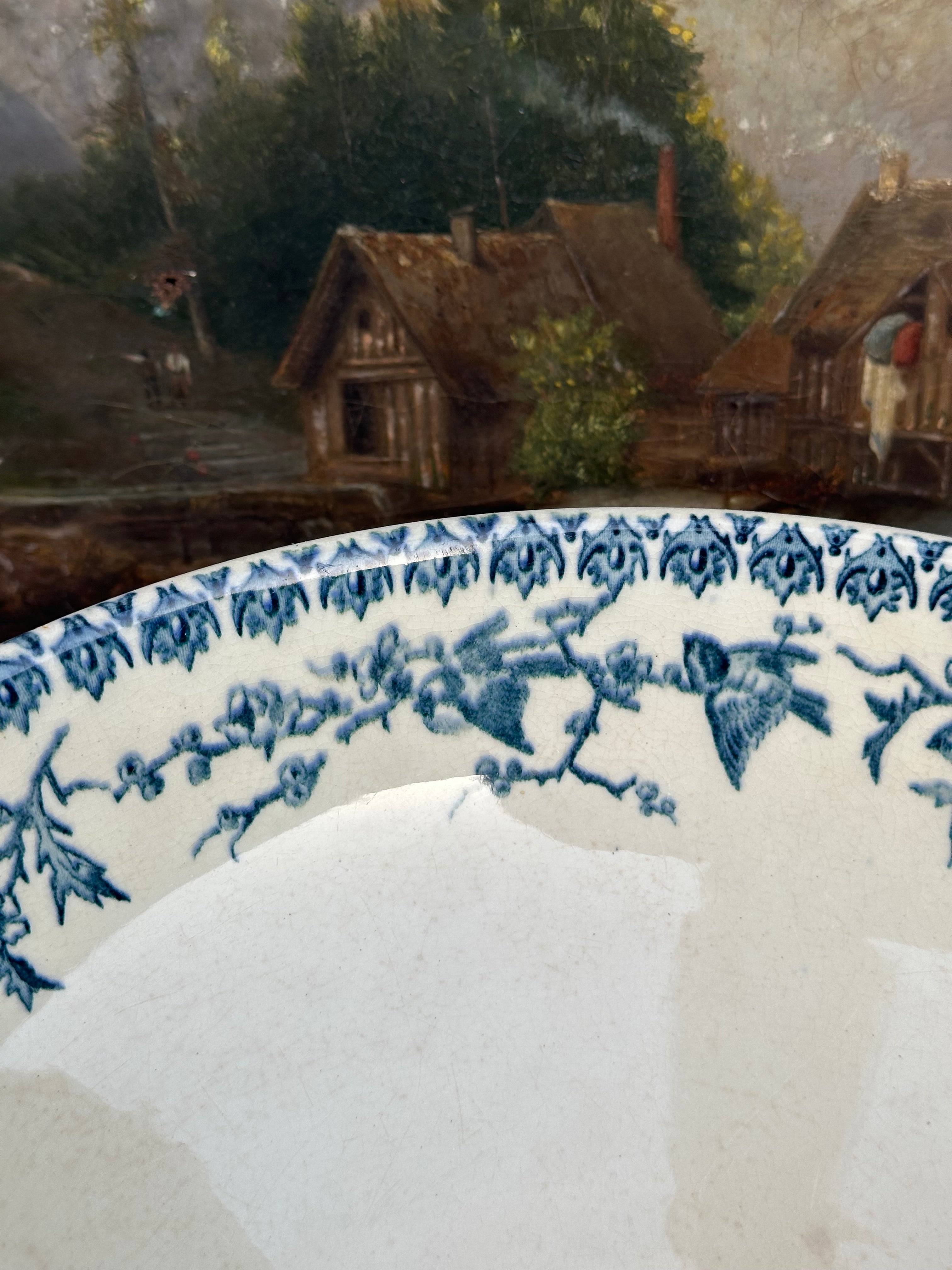 Large ironstone salad bowl Choisy le Roi Lyonnais model