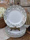 I. Série de 6 assiettes plates St. Amand modèle Mimosa