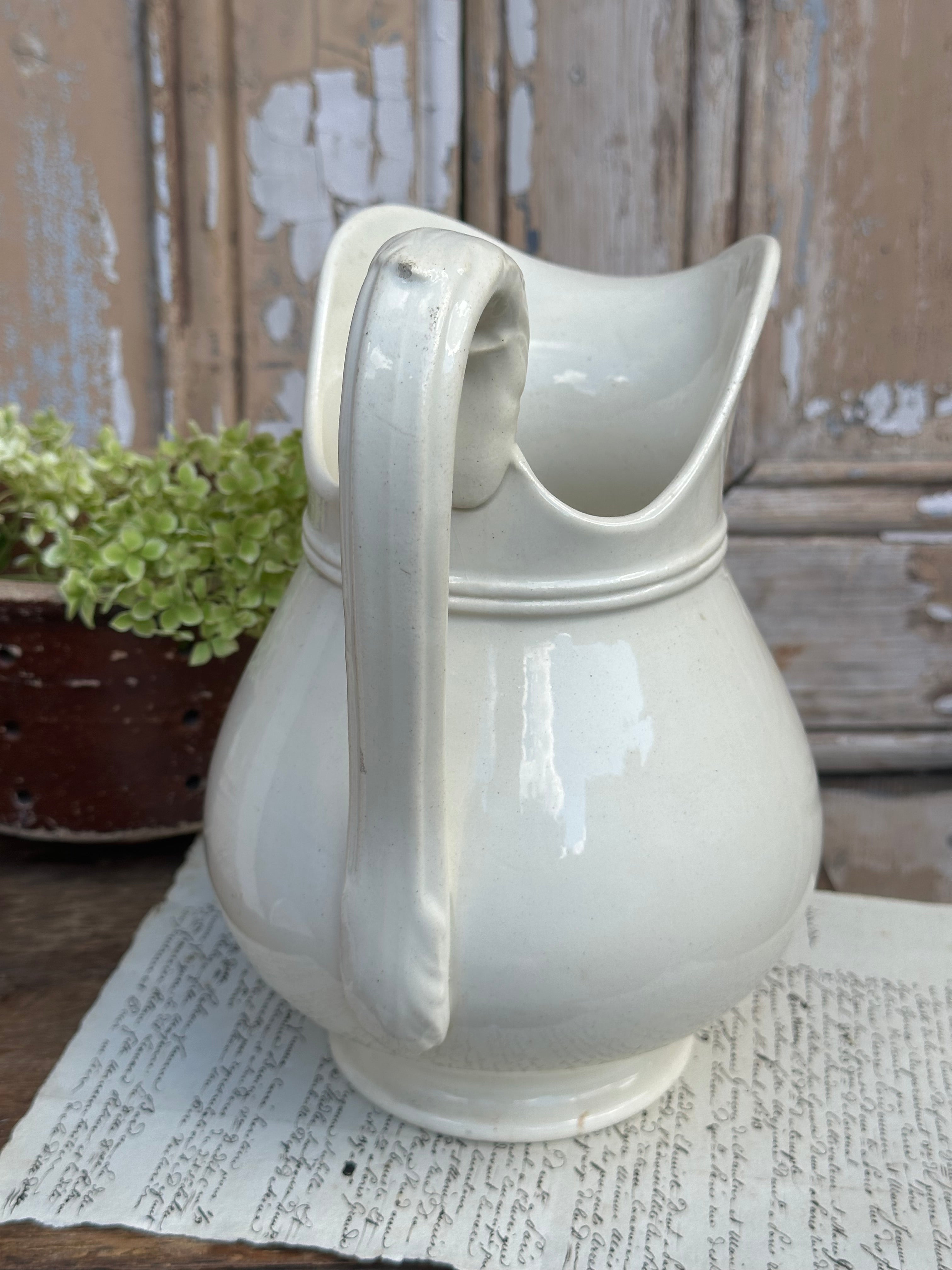 White ironstone jug
