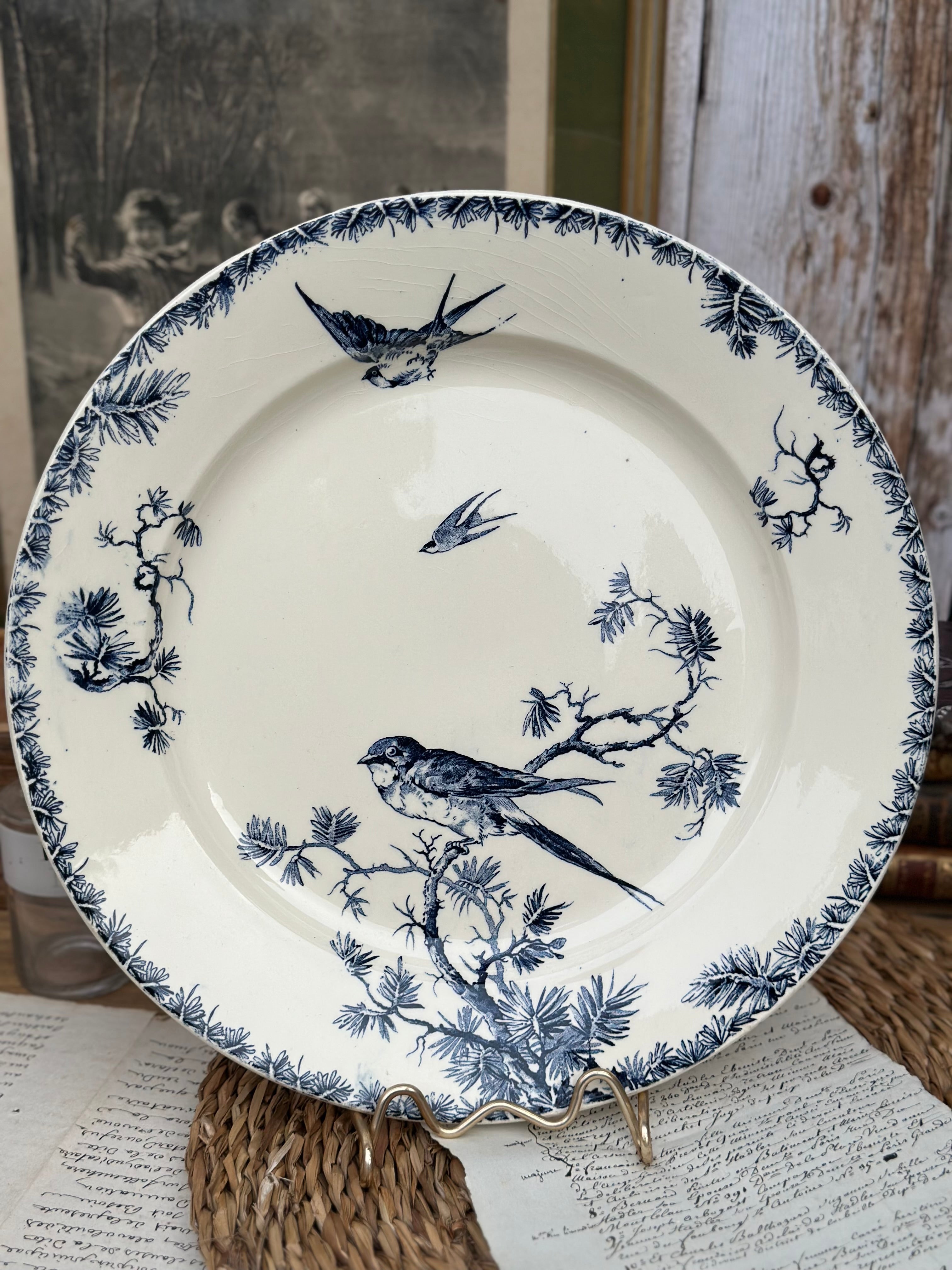 Grand plat rond Gien modèle Provençal