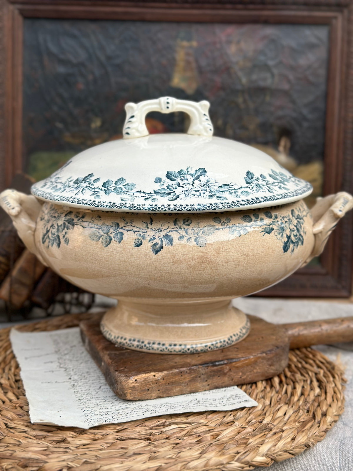 Patinated Debray tureen Guadeloupe model
