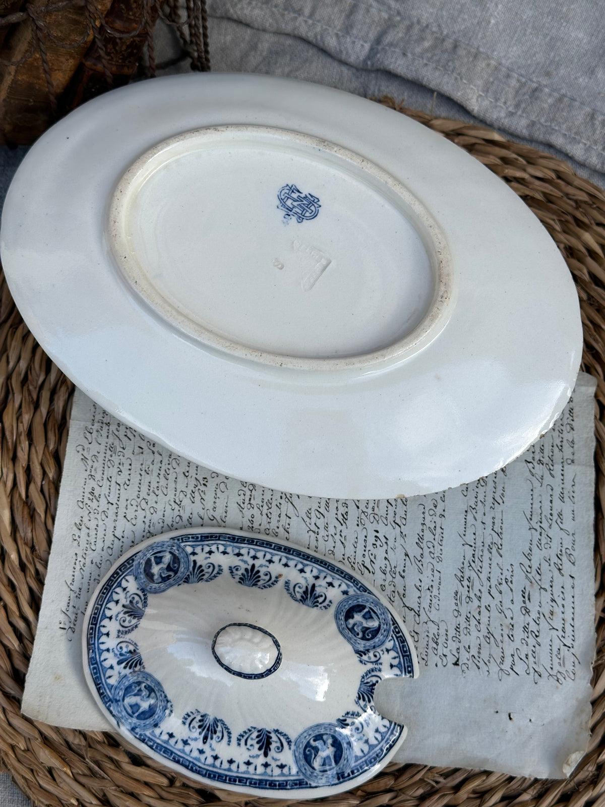 Sucrier / saucière avec couvercle Gien