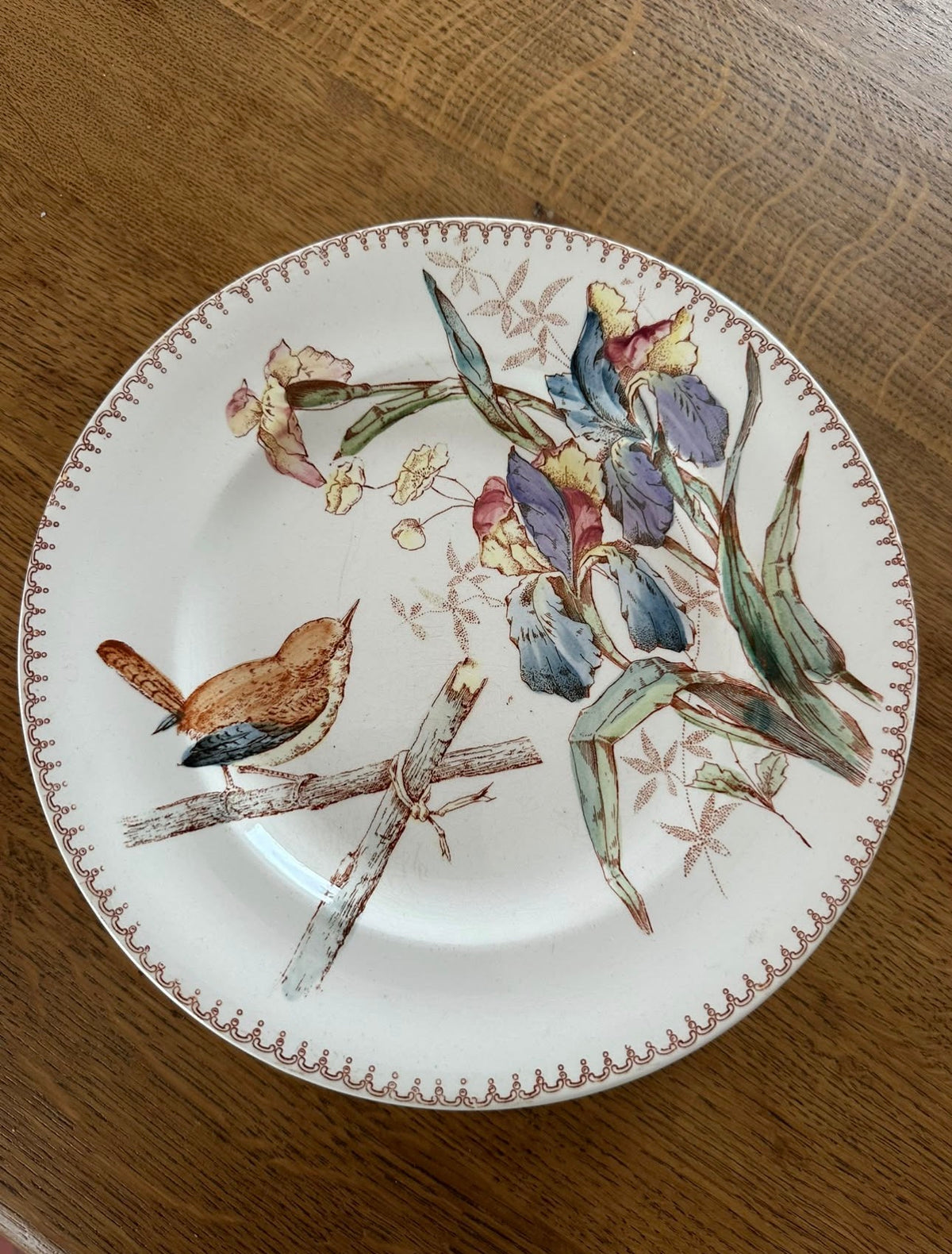 Deux assiettes Longwy Iris oiseaux