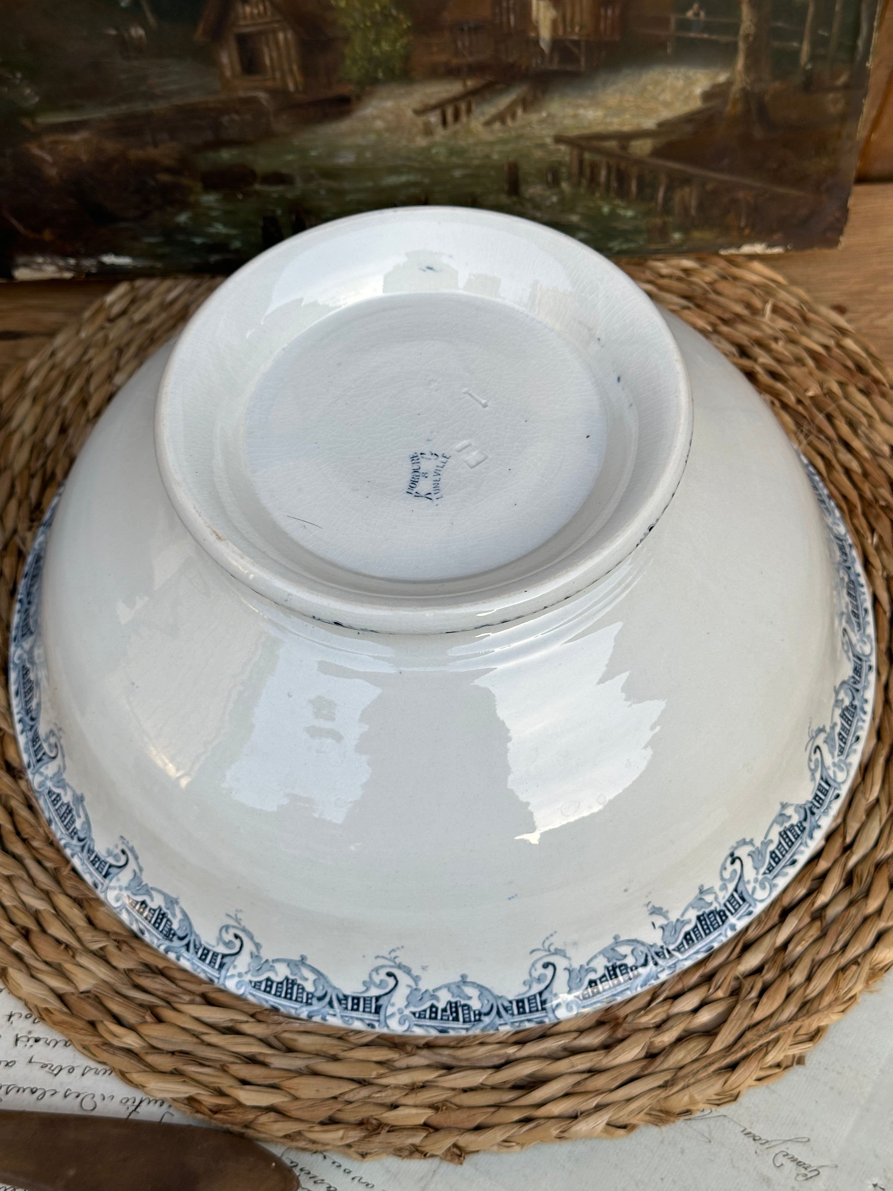 Saladier terre de fer Lunéville modèle Bordure