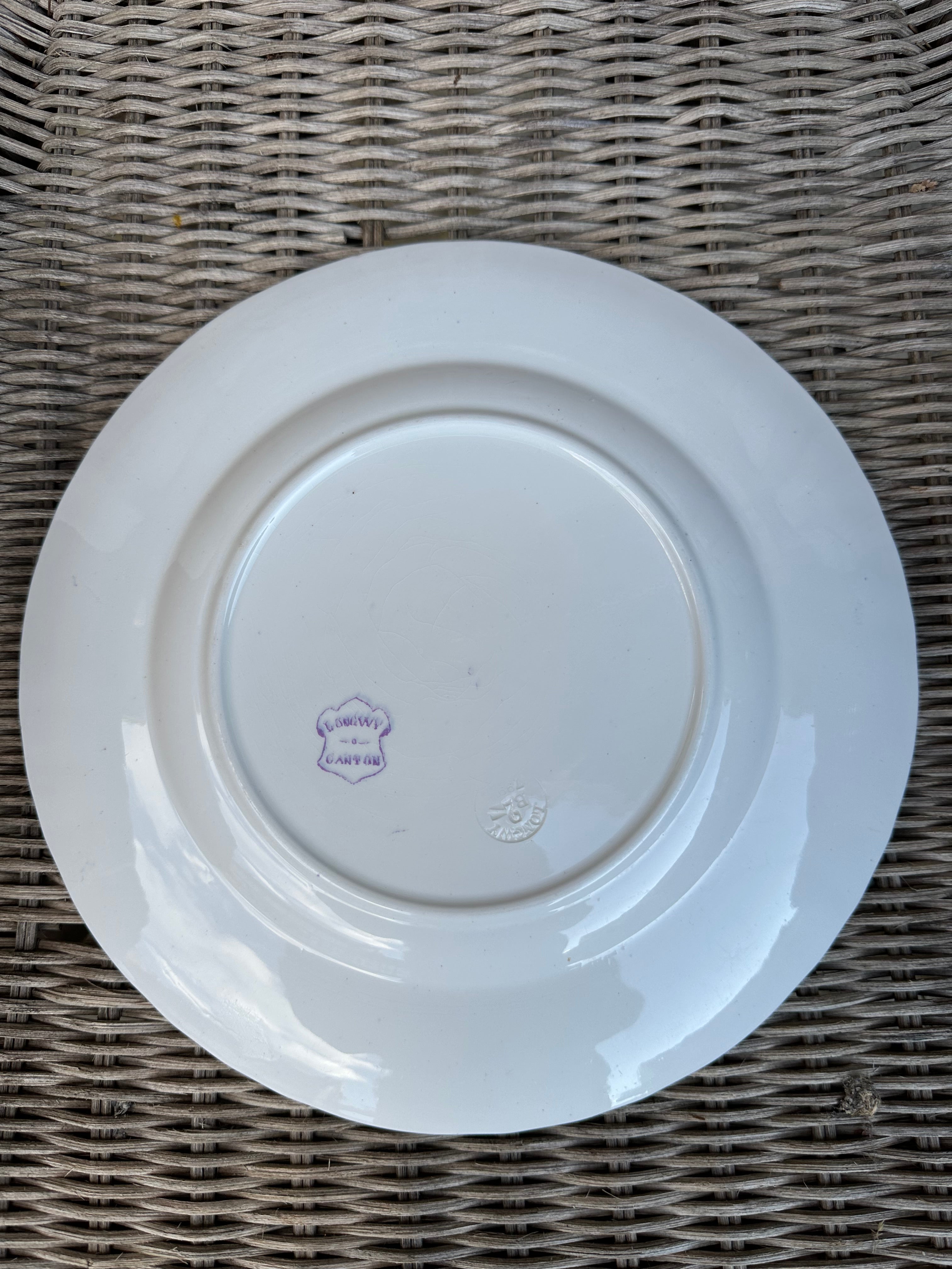 Reserved - Longwy mauve Canton flat plate