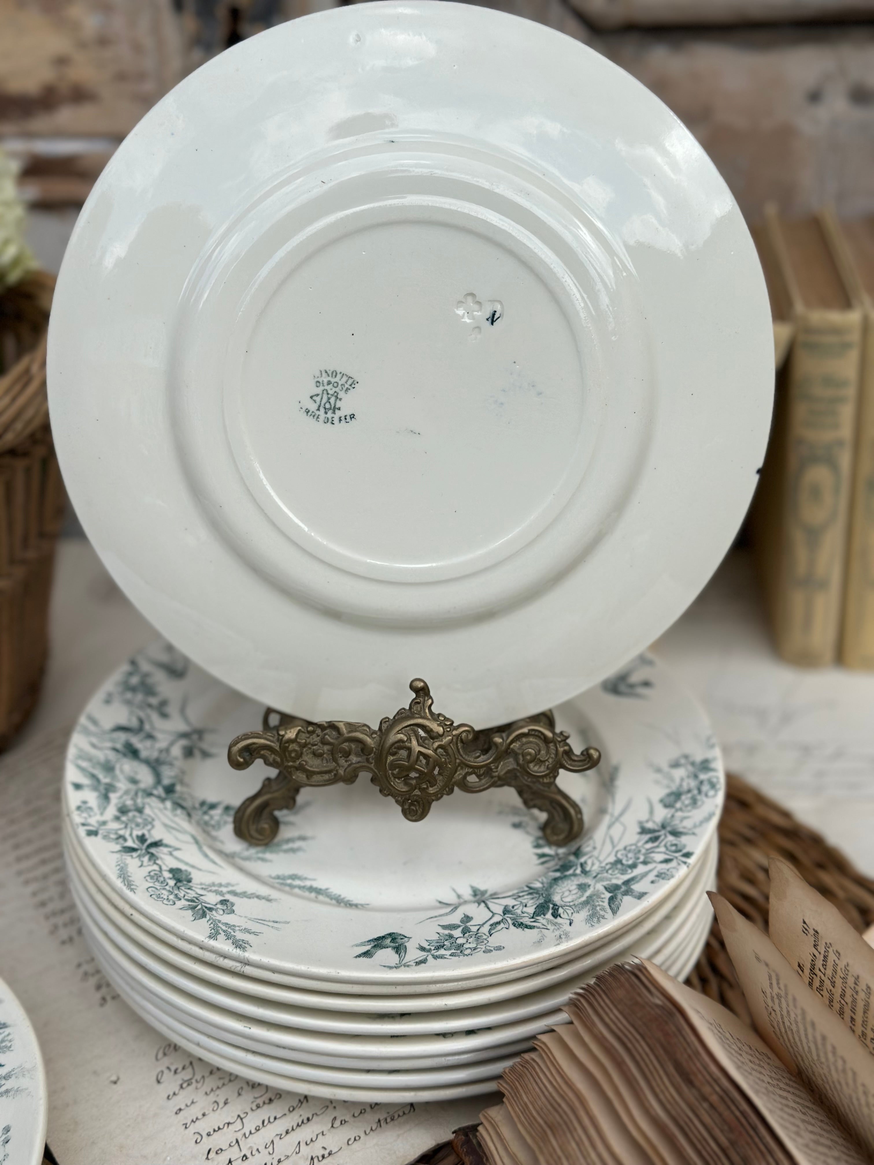 Assiette à dessert Creil et Montereau modèle Linotte (plusieurs disponibles)
