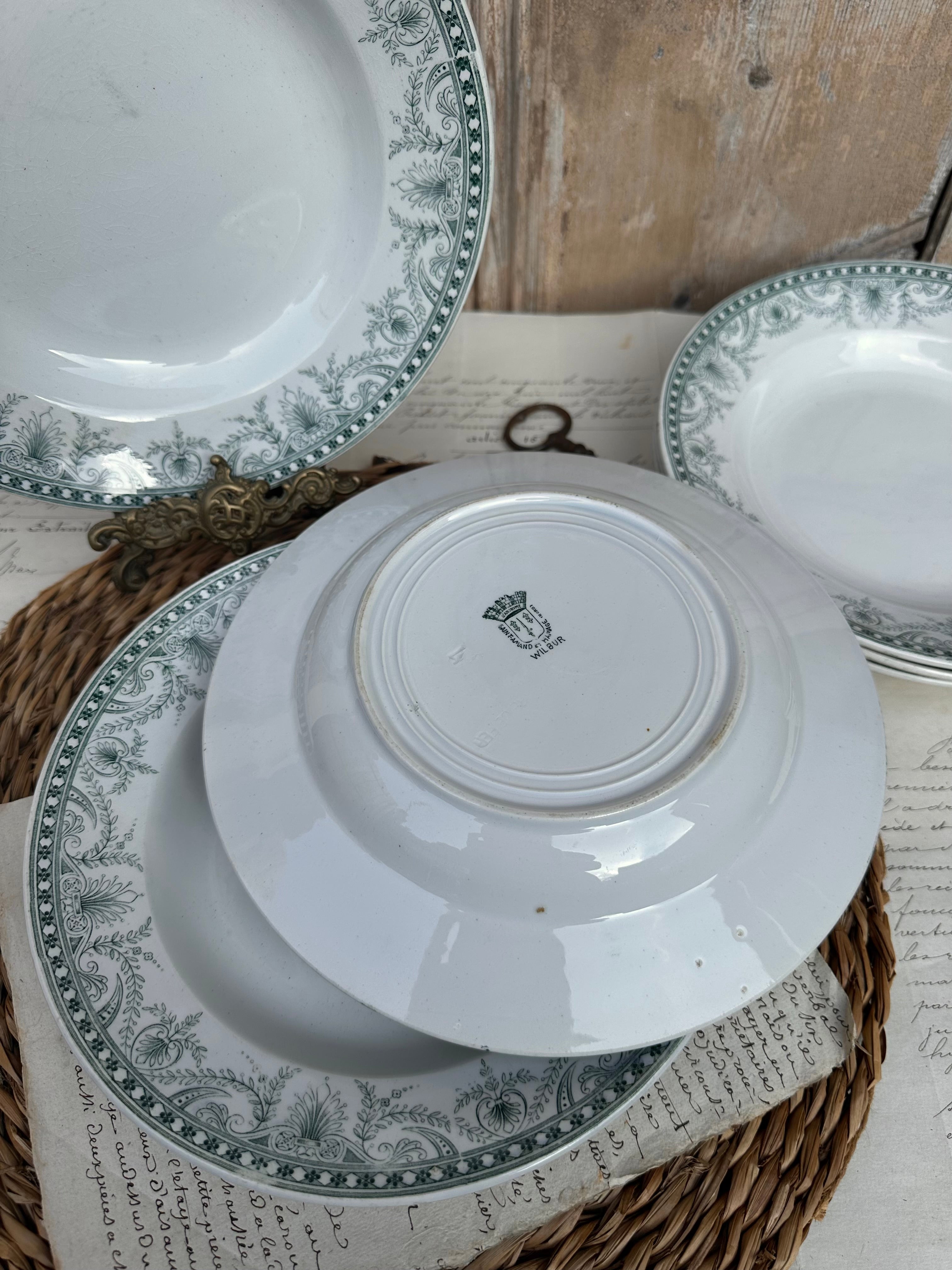 I. Suite de 6 assiettes creuses St. Amand modèle Wilbur